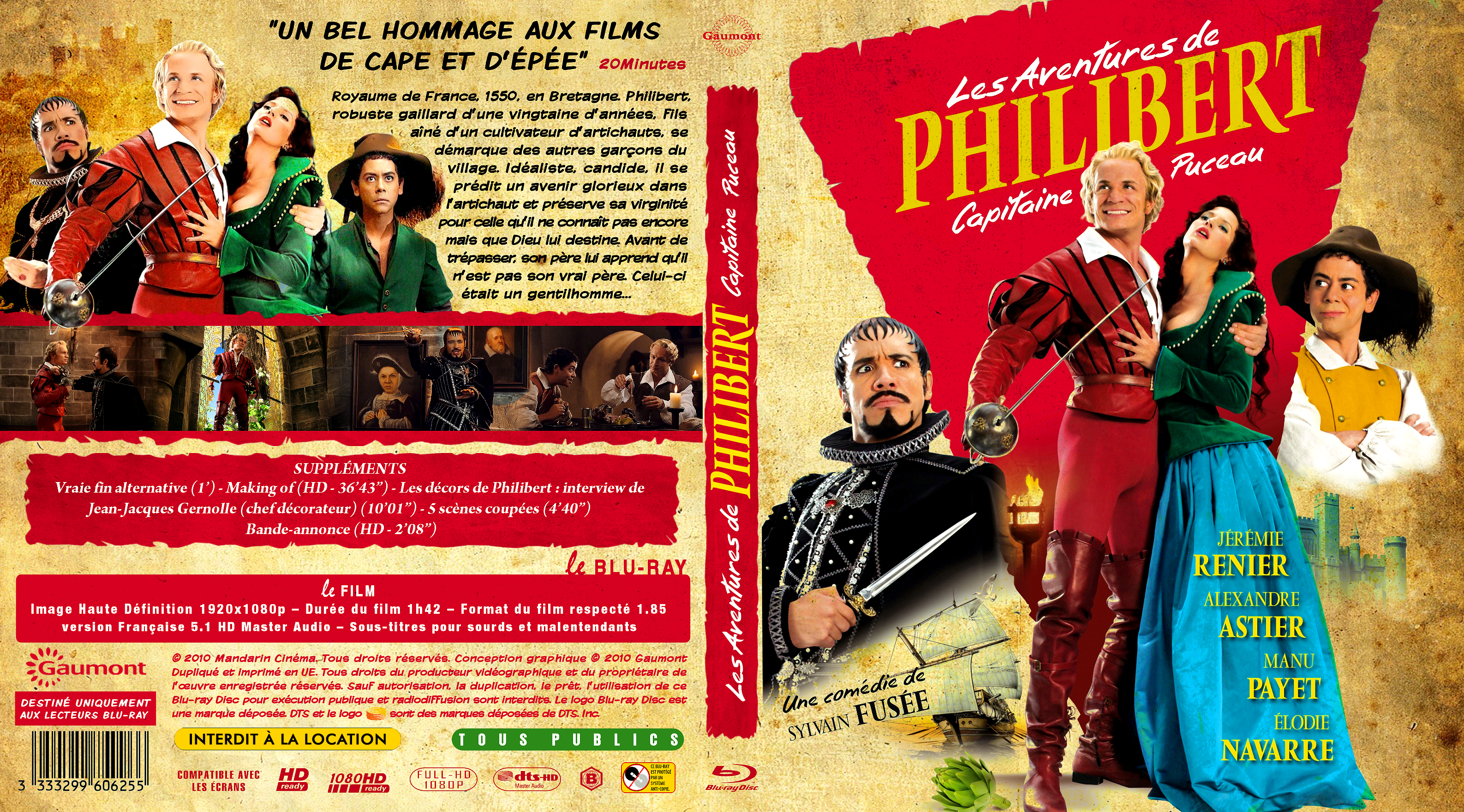 Jaquette DVD Les aventures de Philibert capitaine puceau custom (BLU-RAY)