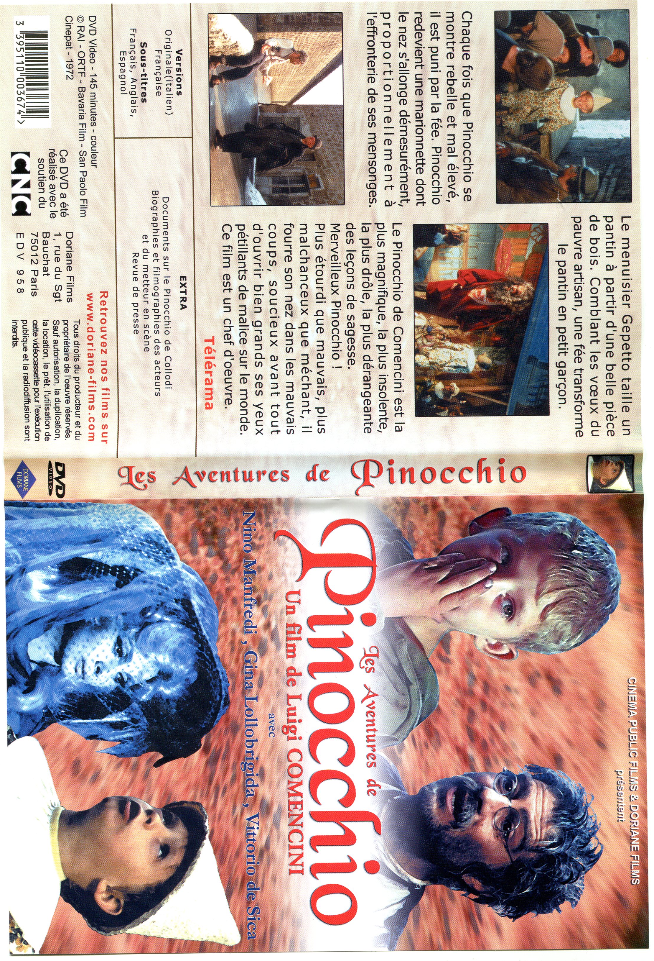 Jaquette DVD Les aventures de Pinocchio (1971) v2