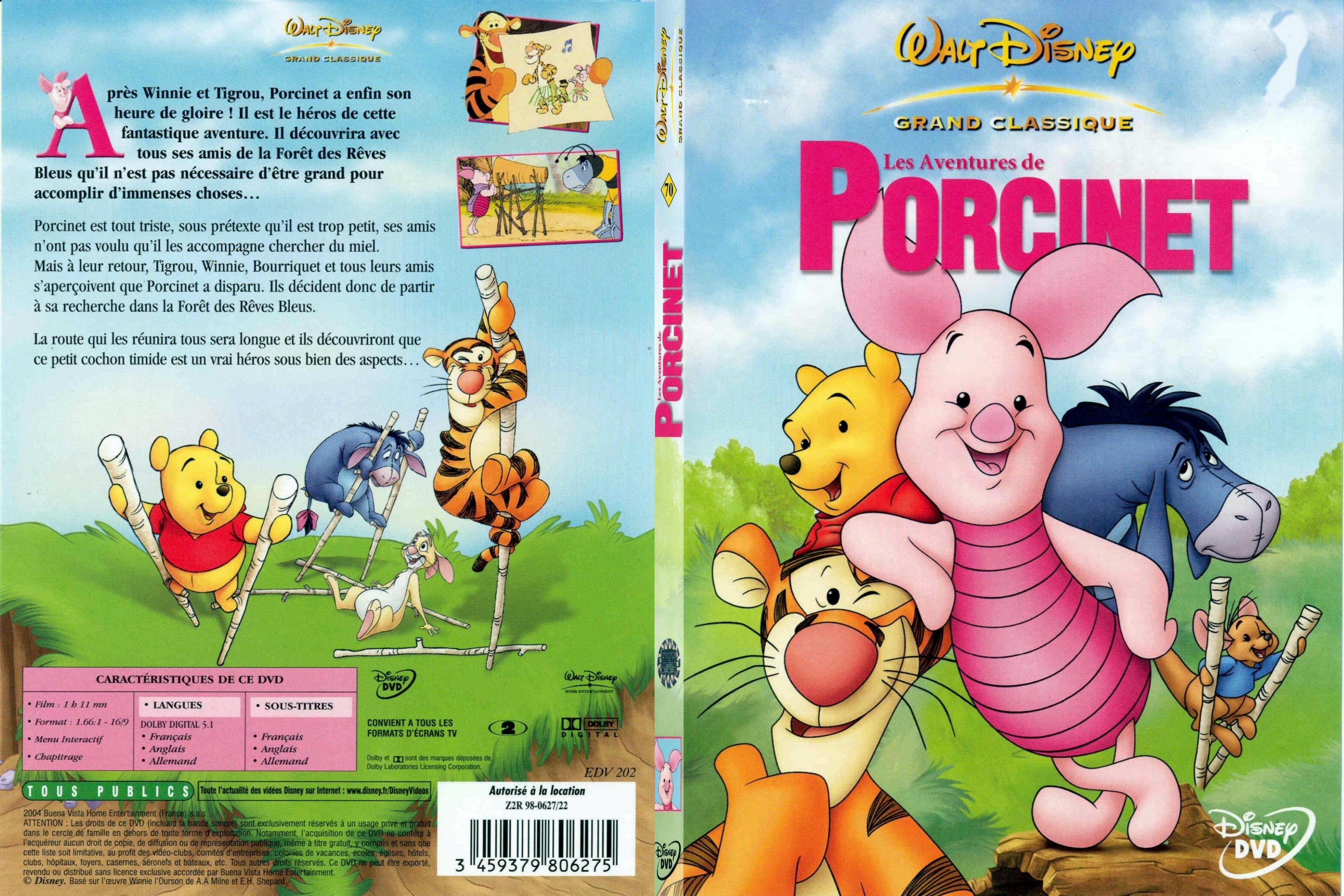 Jaquette DVD Les aventures de Porcinet - SLIM