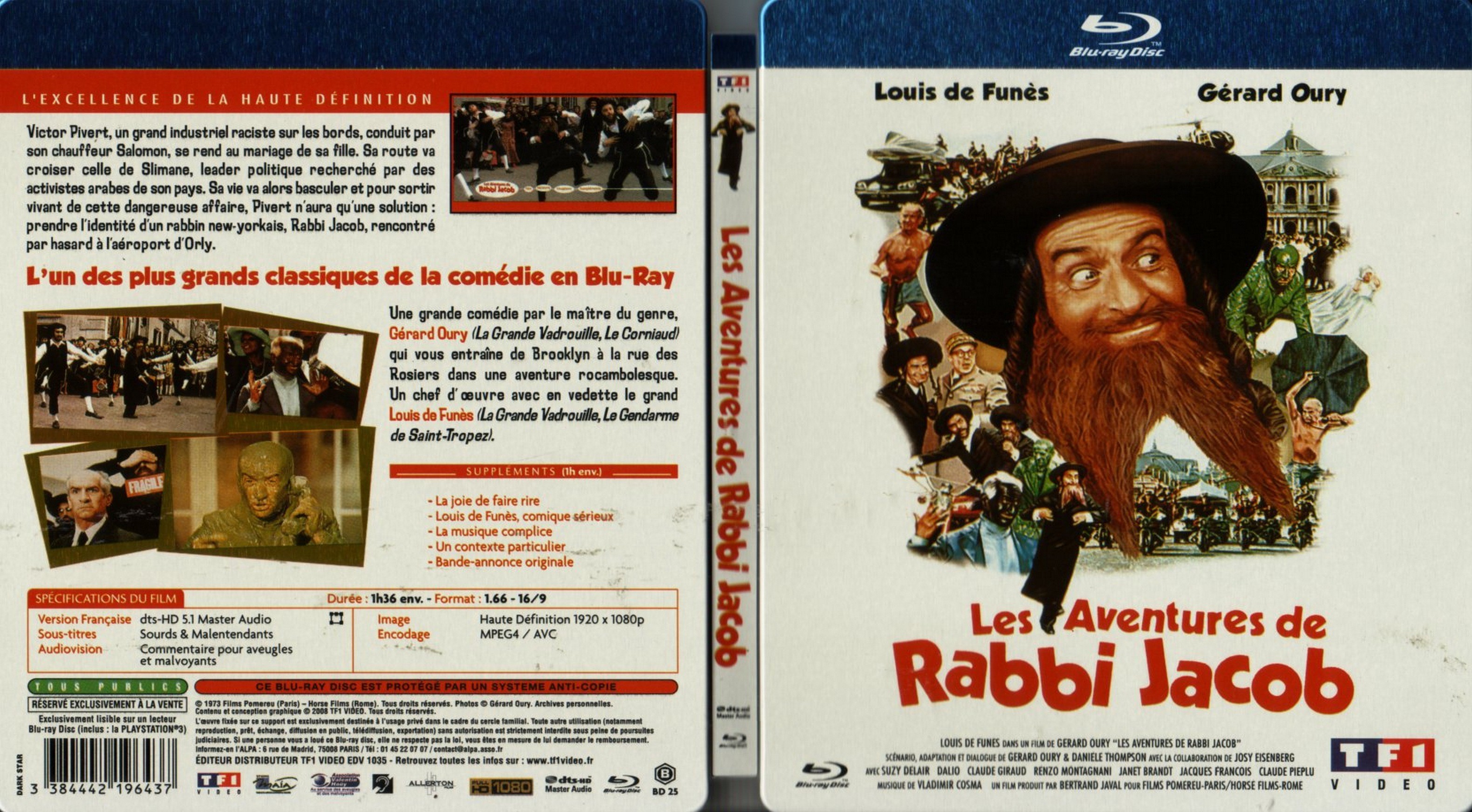 Jaquette DVD Les aventures de Rabbi Jacob (BLU-RAY)
