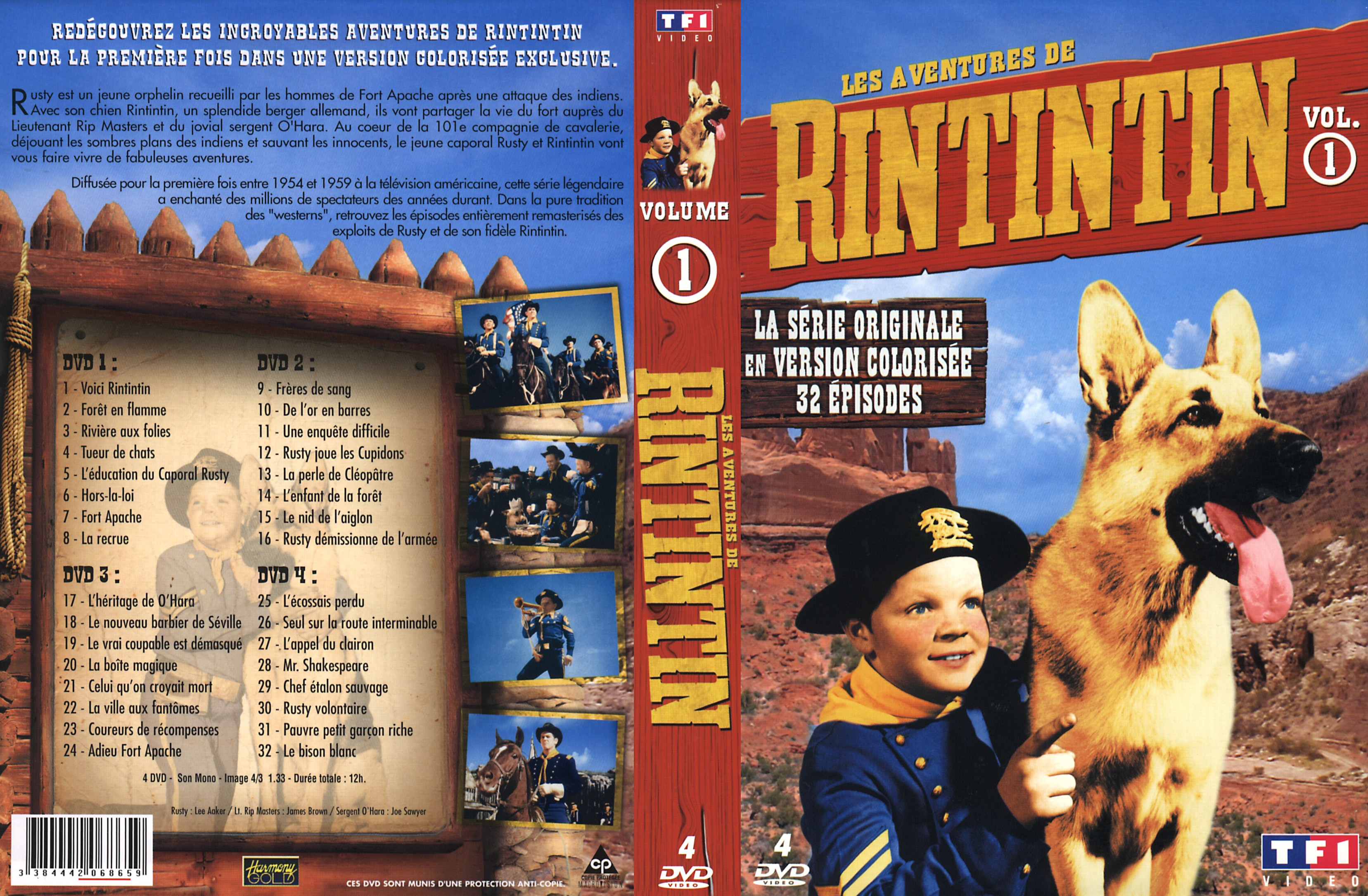 Jaquette DVD Les aventures de Rintintin vol 1 COFFRET