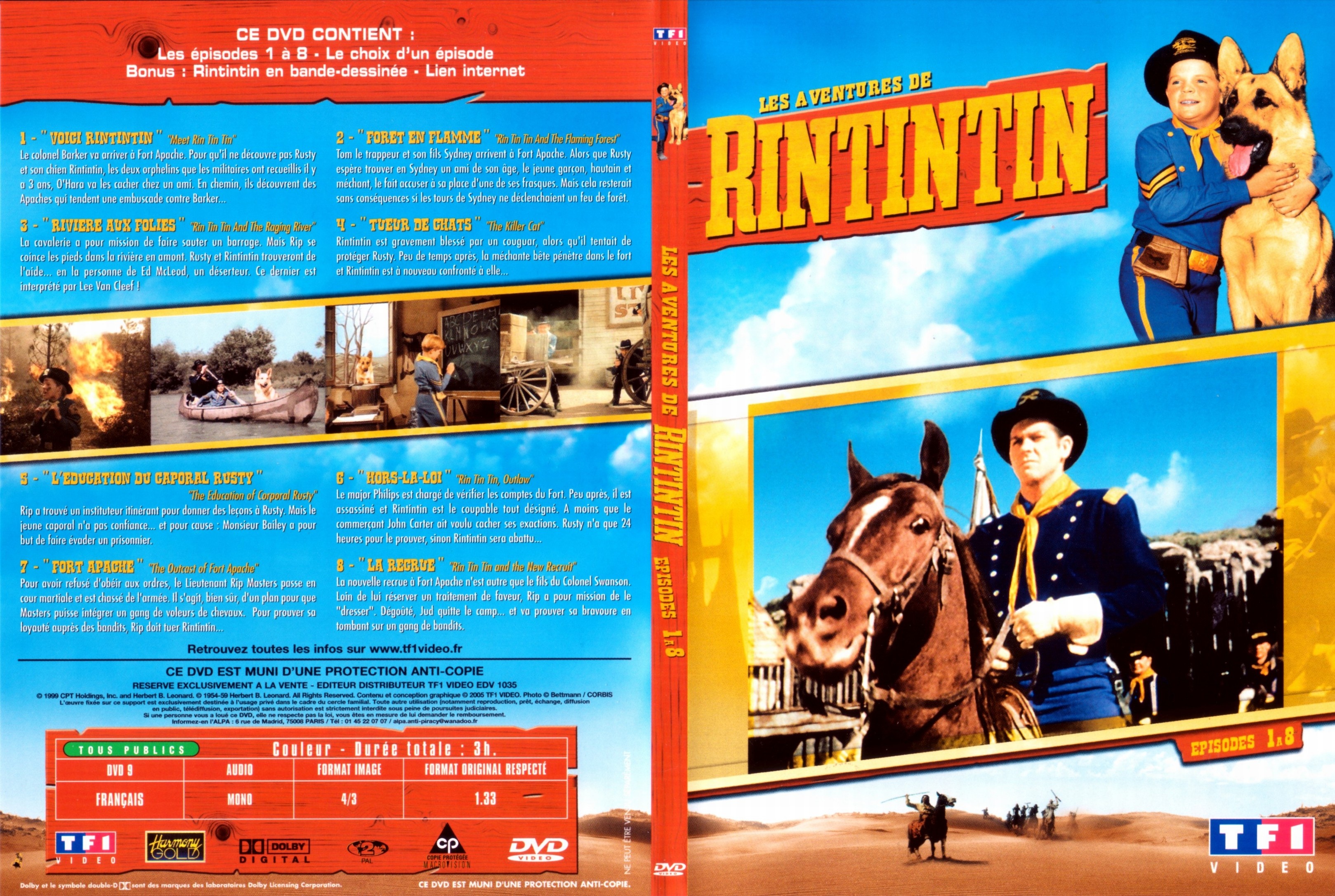Jaquette DVD Les aventures de Rintintin vol 1 DVD 1