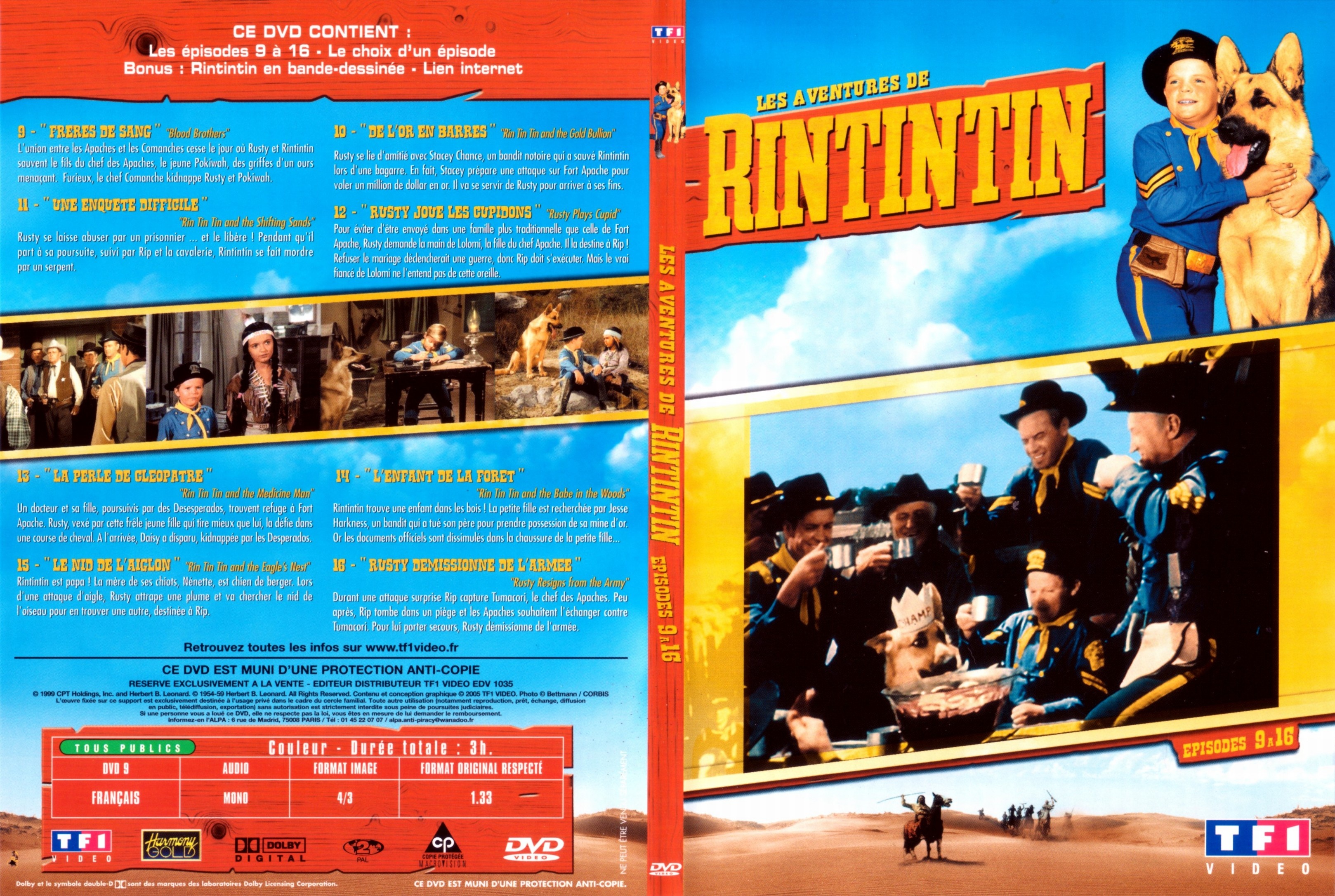 Jaquette DVD Les aventures de Rintintin vol 1 DVD 2