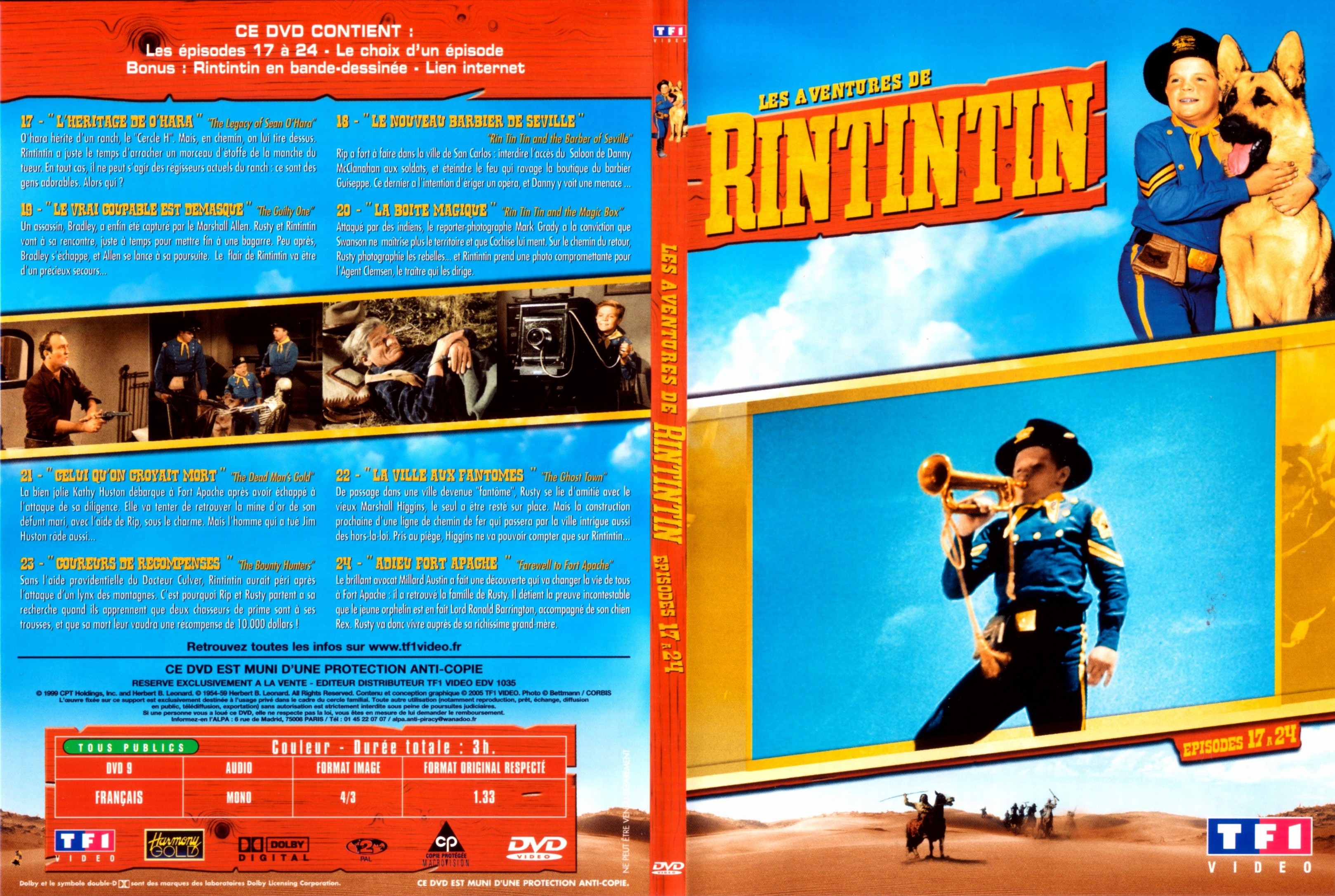 Jaquette DVD Les aventures de Rintintin vol 1 DVD 3