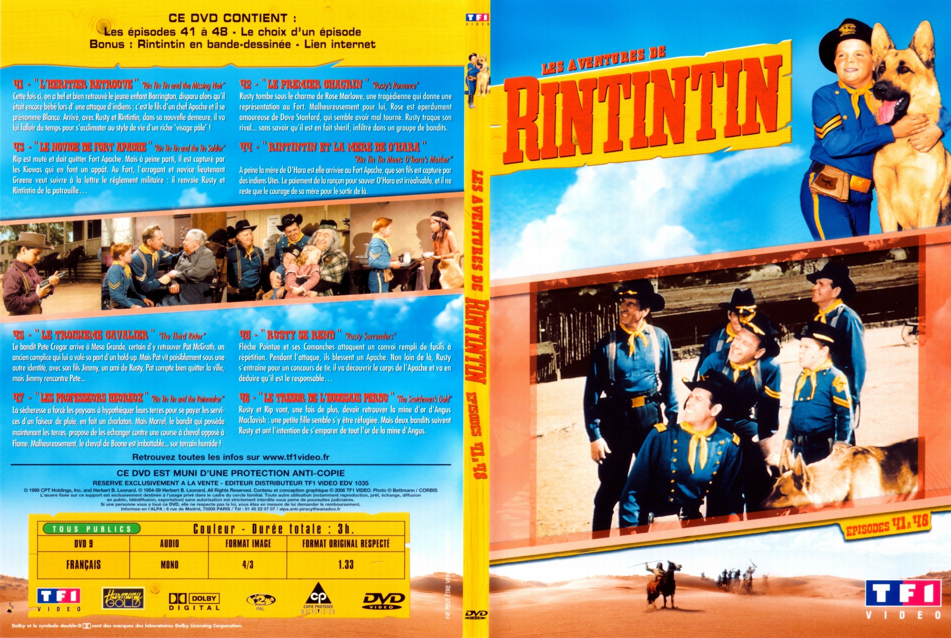 Jaquette DVD Les aventures de Rintintin vol 2 DVD 2