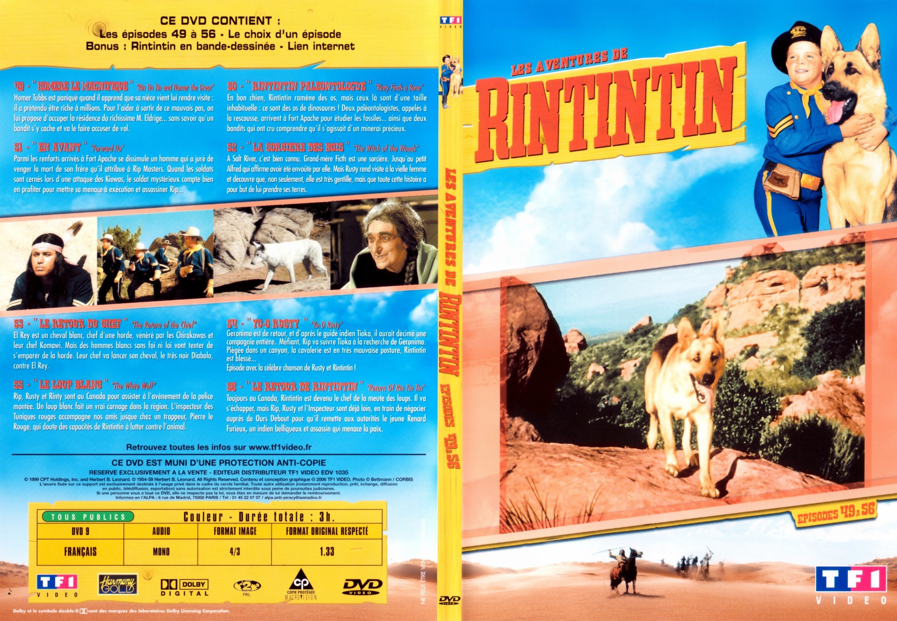 Jaquette DVD Les aventures de Rintintin vol 2 DVD 3
