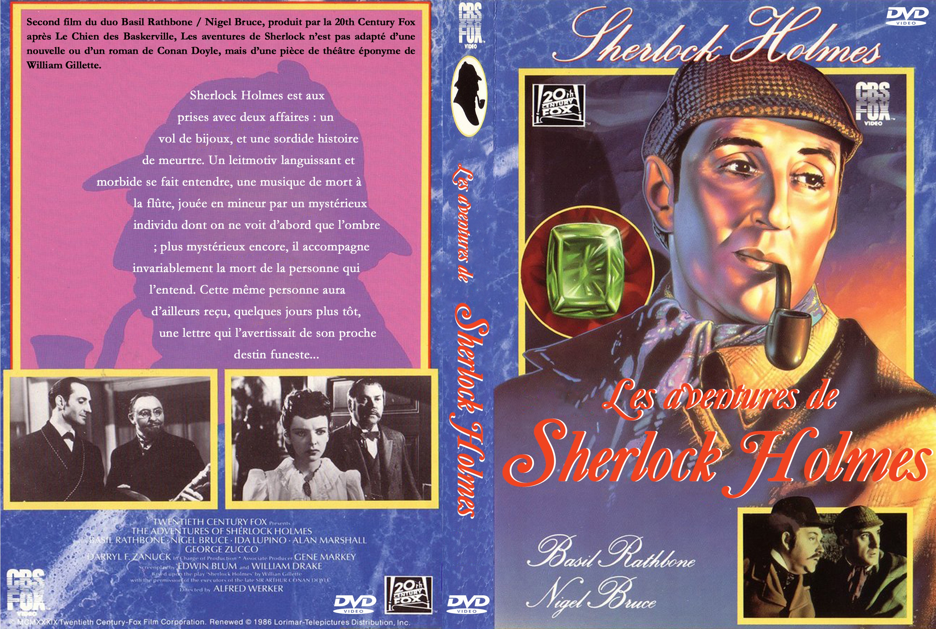 Jaquette DVD Les aventures de Sherlock Holmes custom