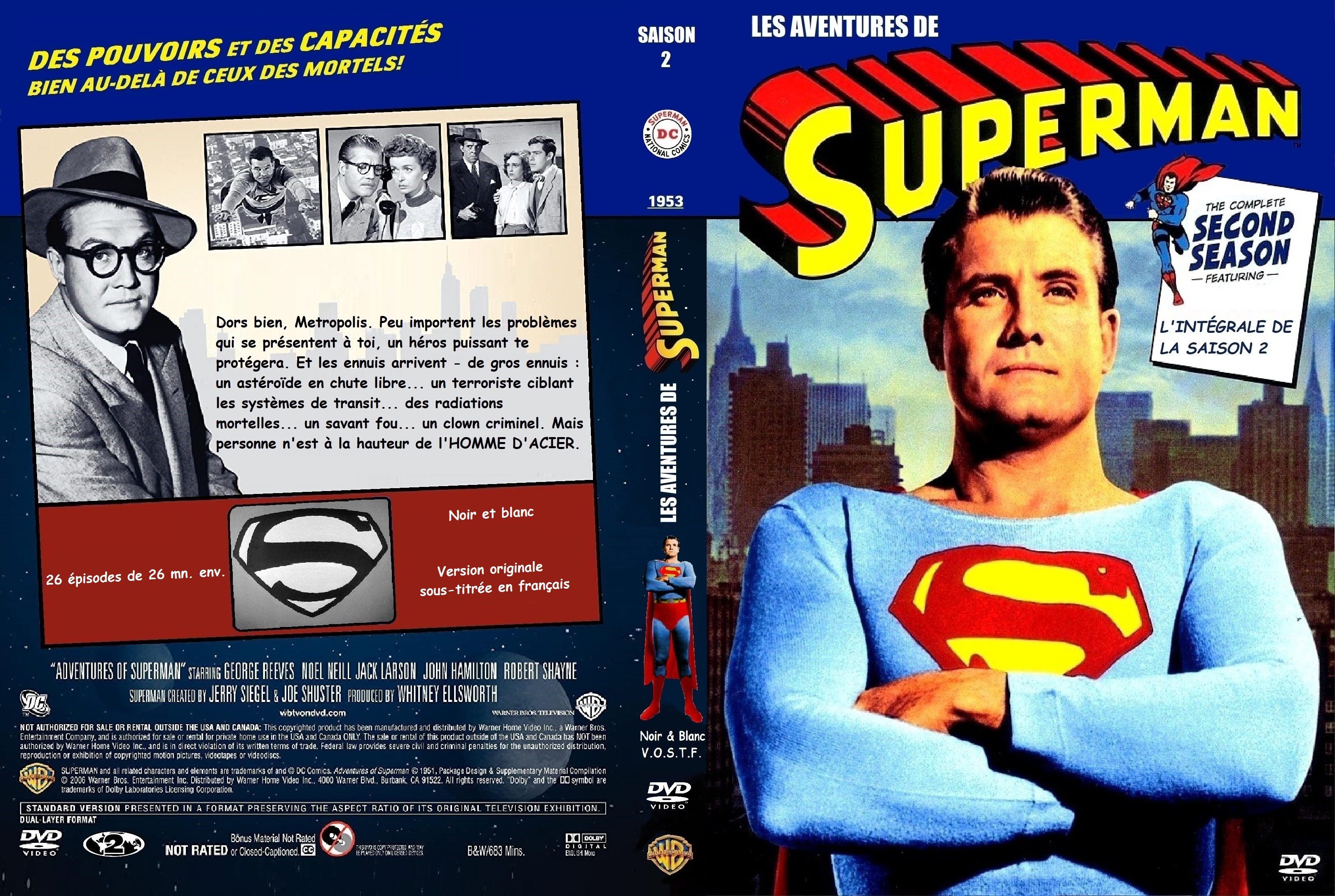 Jaquette DVD Les aventures de Superman saison 2 (1953) custom