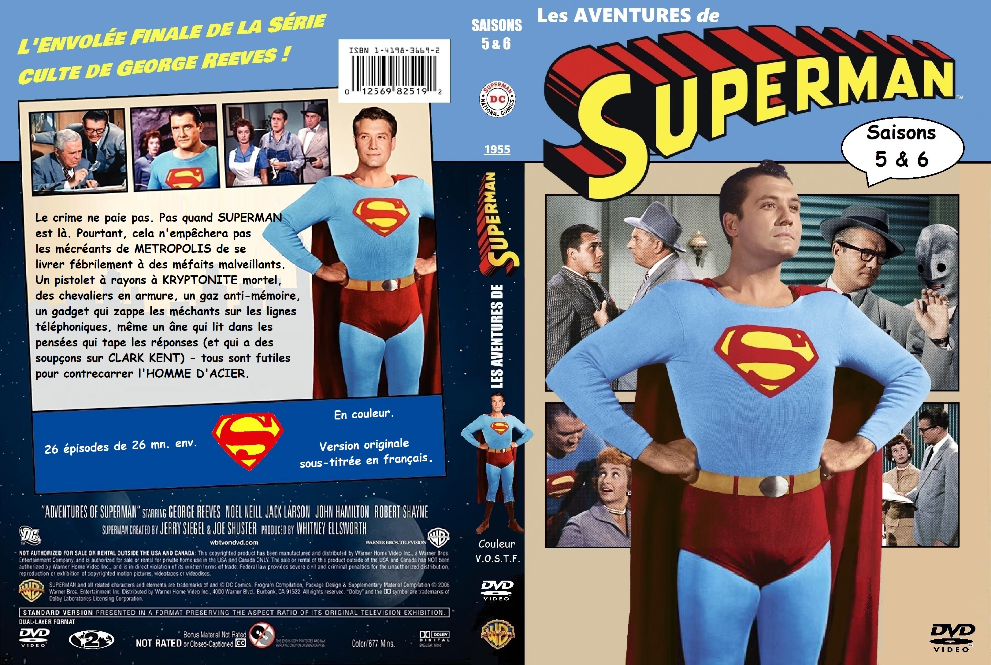 Jaquette DVD Les aventures de Superman saisons  5 & 6(1955) custom