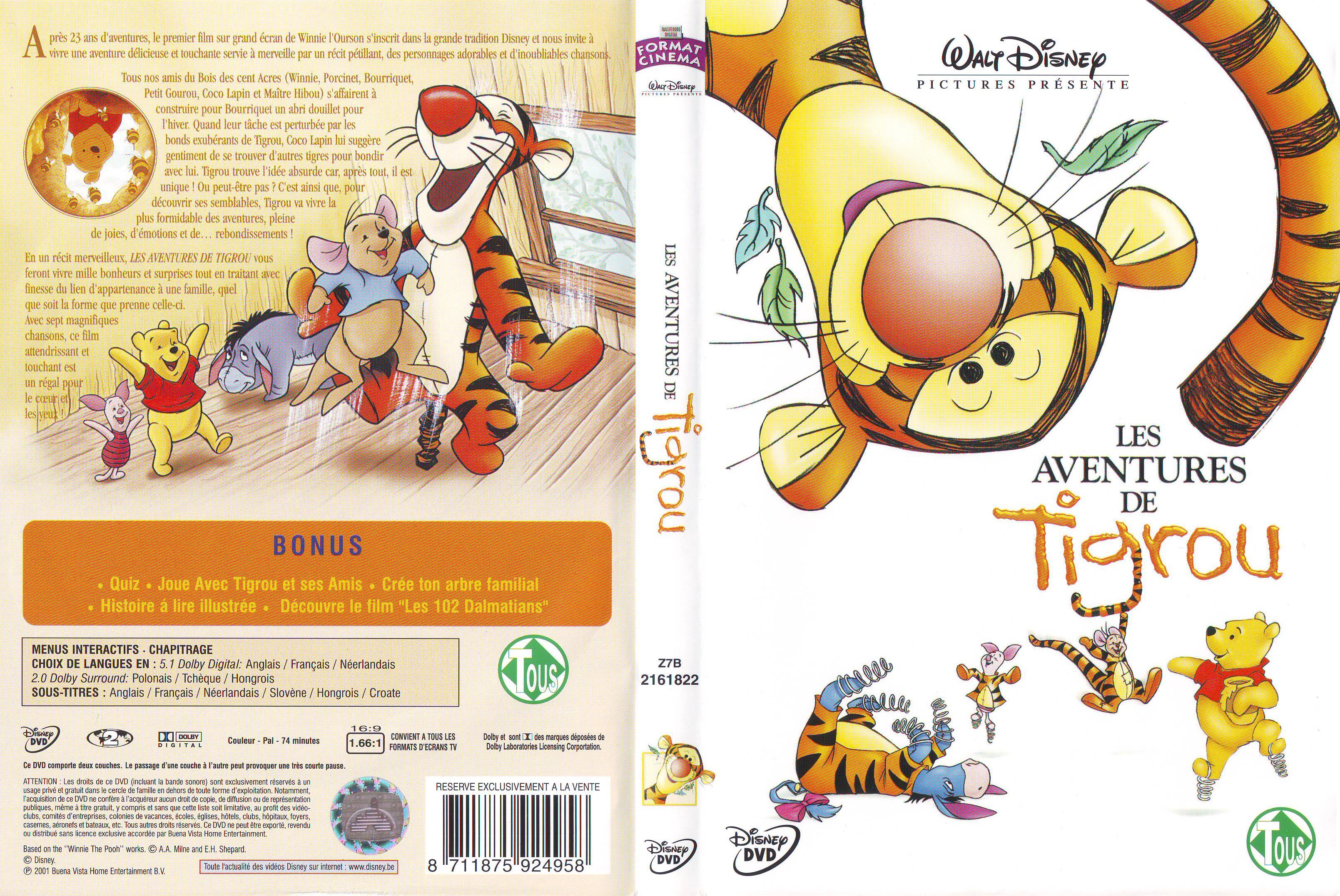 Jaquette DVD Les aventures de Tigrou