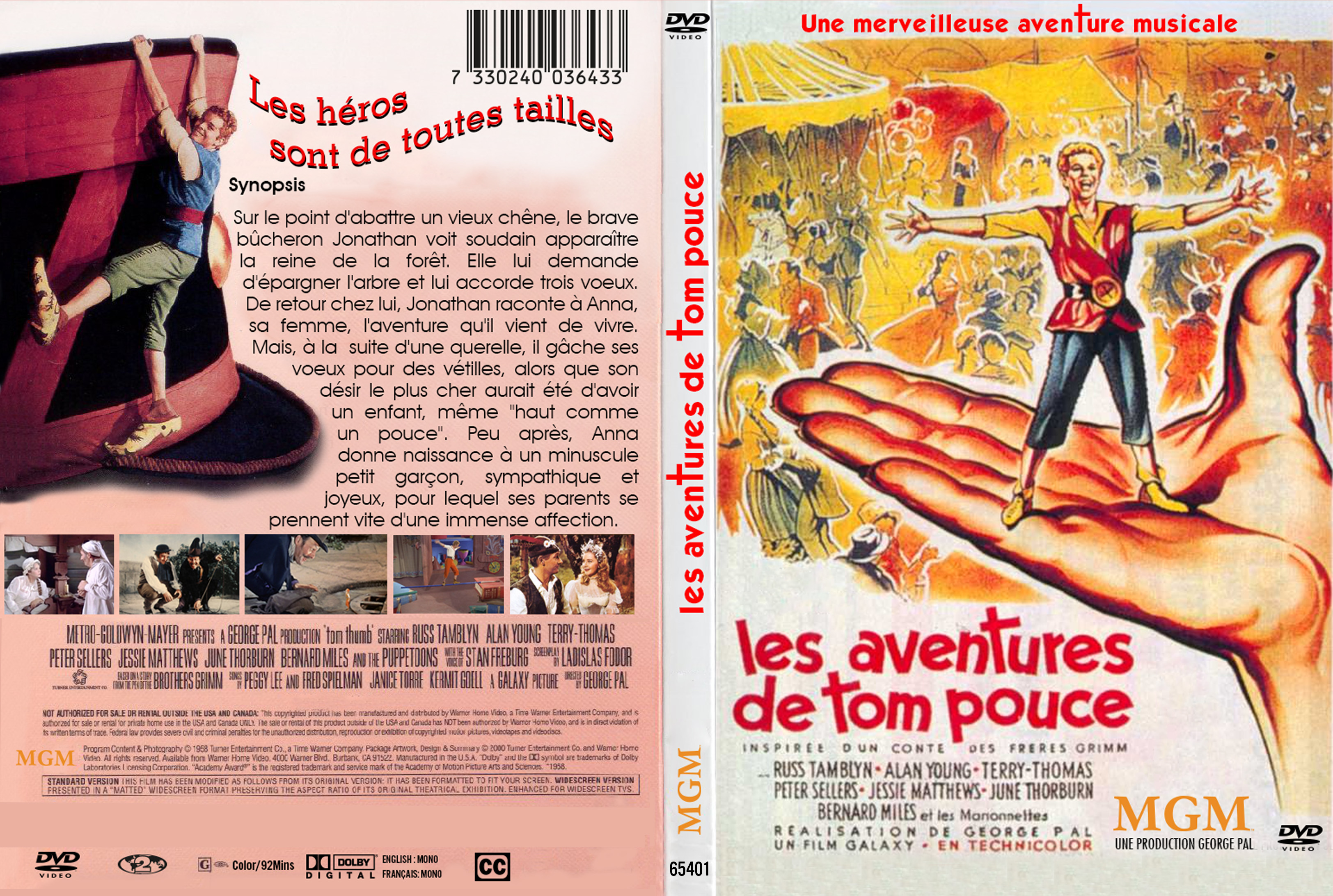 Jaquette DVD Les aventures de Tom pouce custom