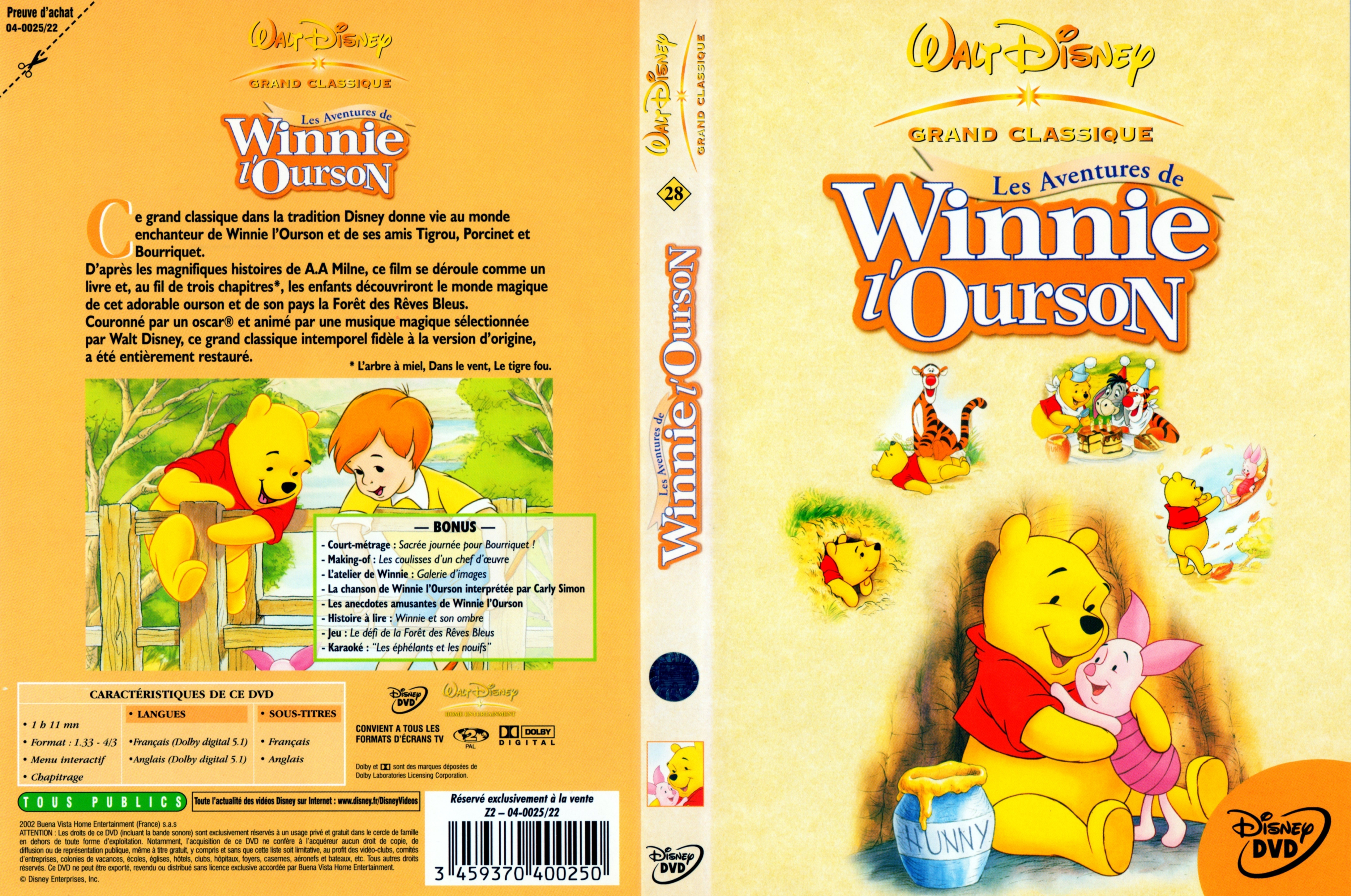Jaquette DVD Les aventures de Winnie l