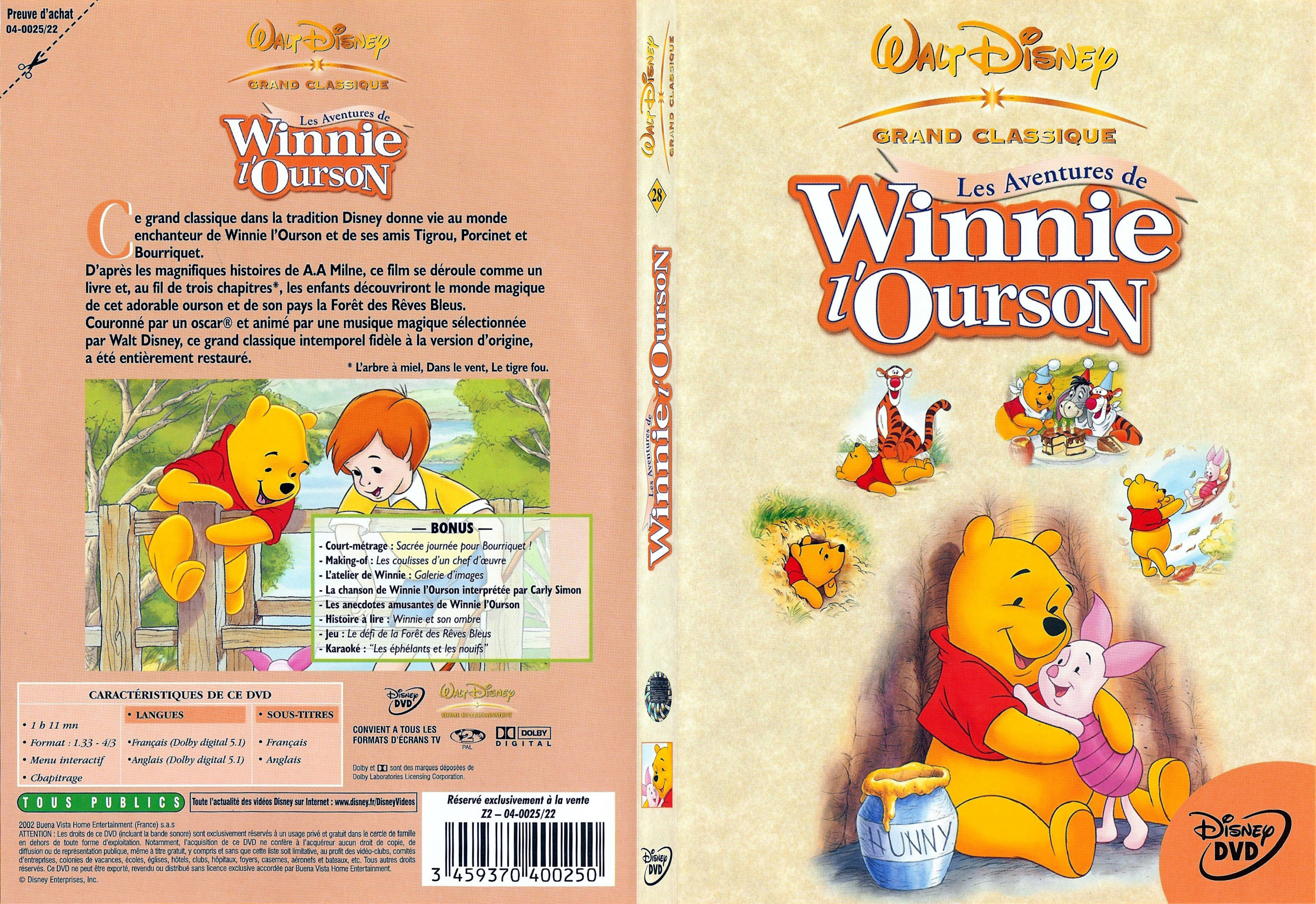 Jaquette DVD Les aventures de Winnie l