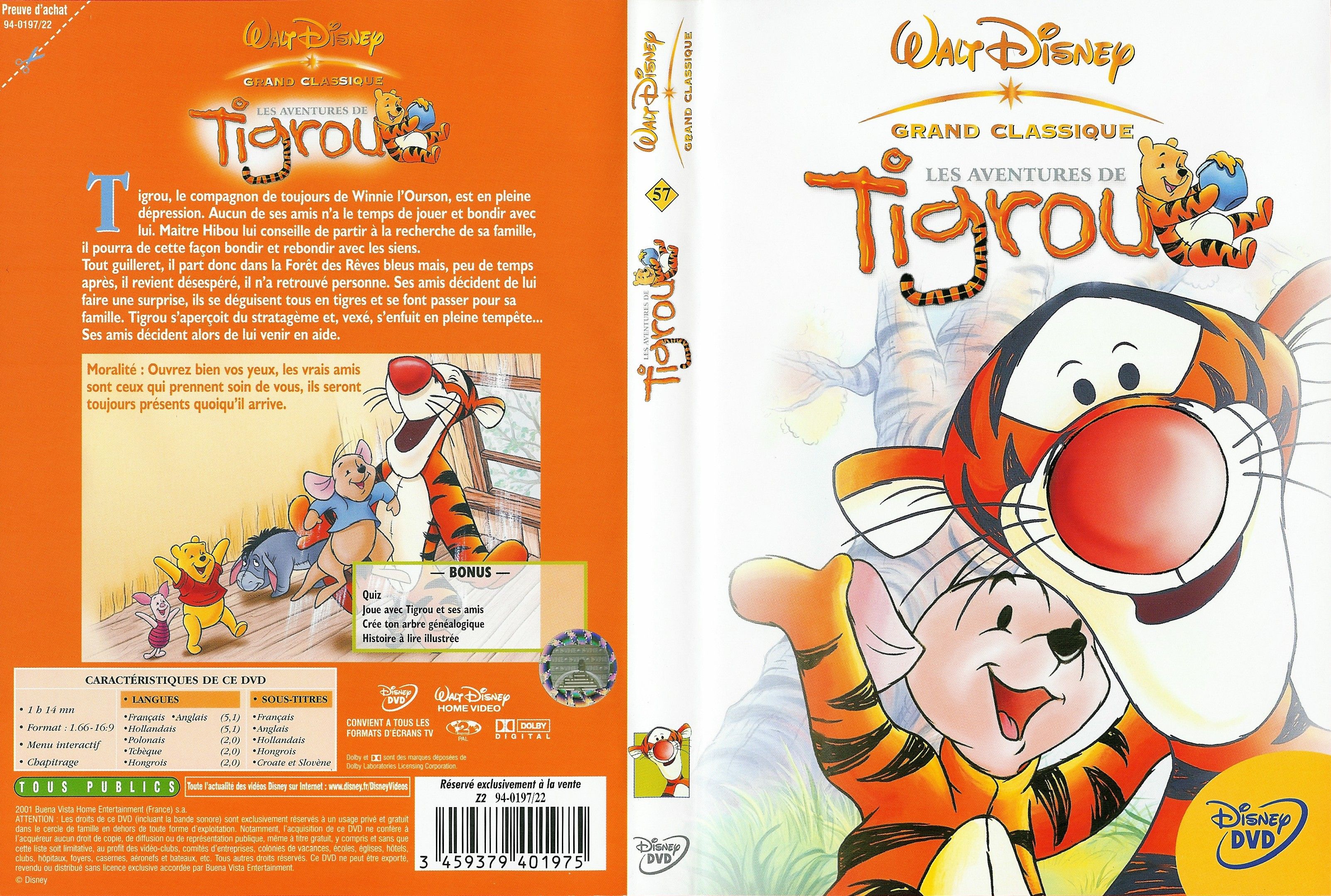 Jaquette DVD Les aventures de tigrou v2