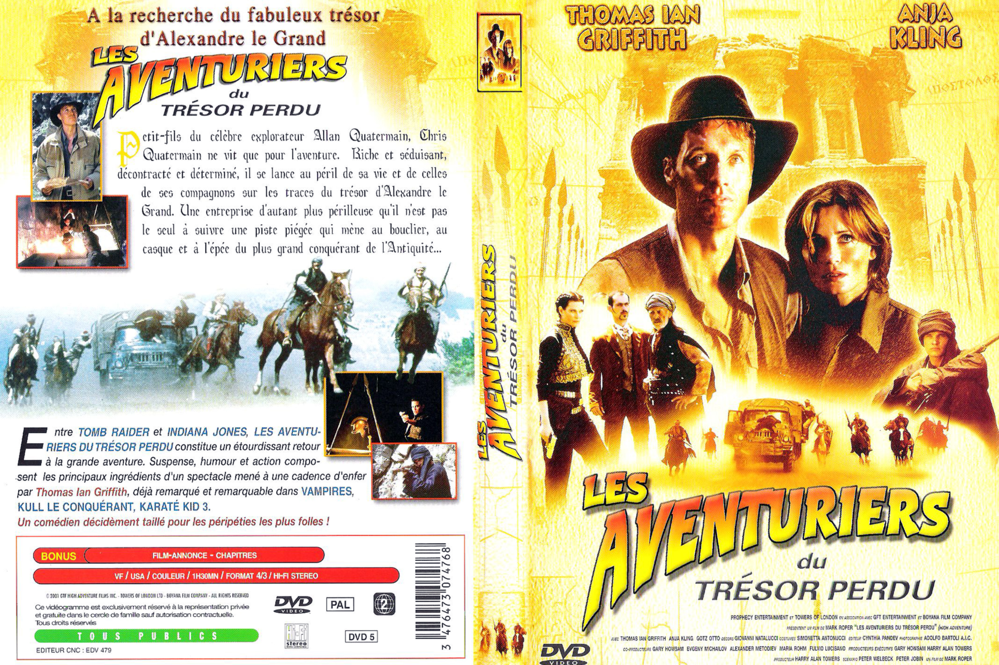 Jaquette DVD Les aventuriers du tresor perdu v2