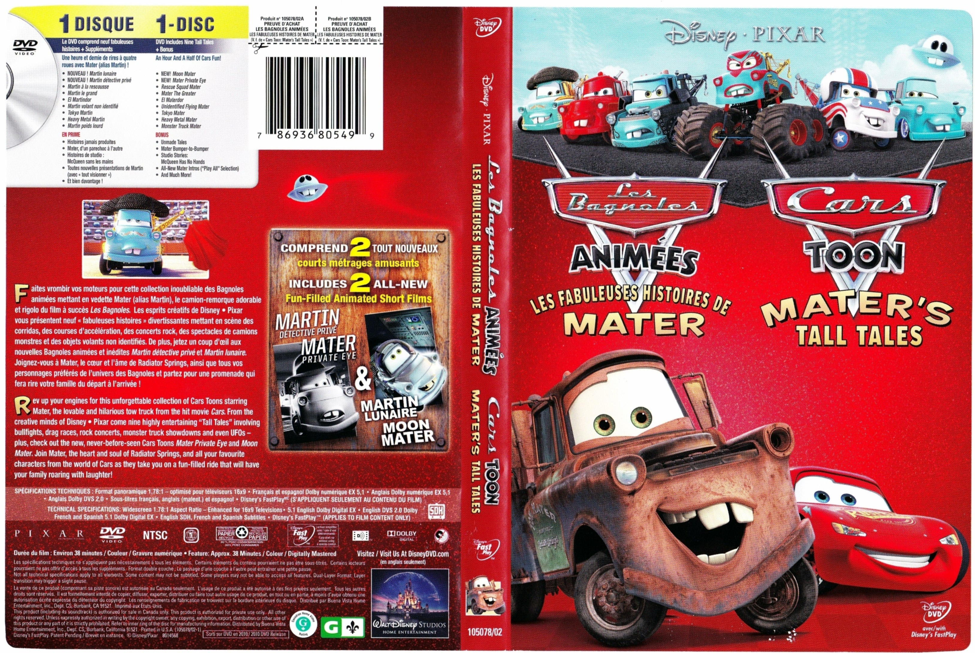 Jaquette DVD Les bagnoles - Les fabuleuses histoires de Matter (Canadienne)