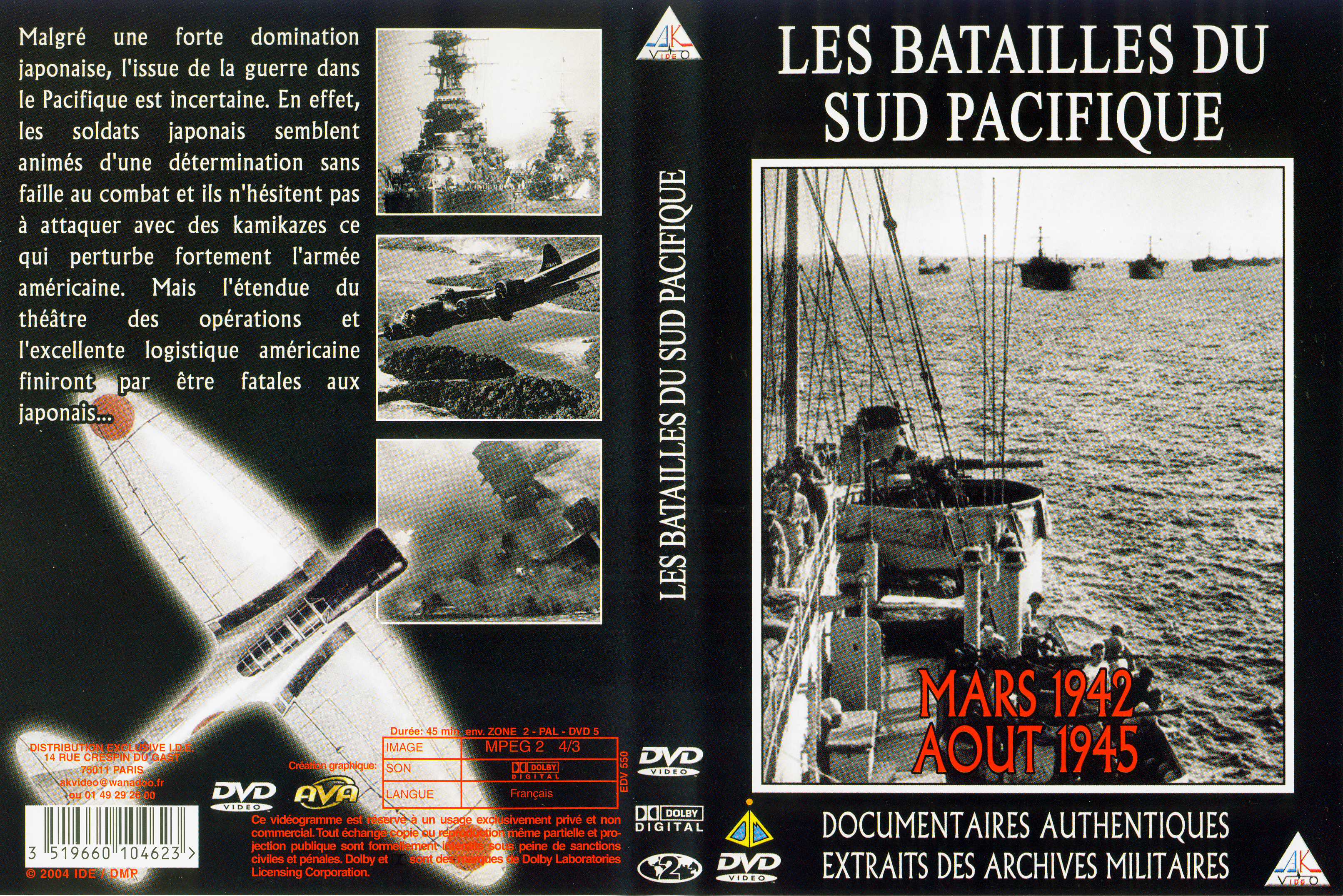 Jaquette DVD Les batailles du sud pacifique