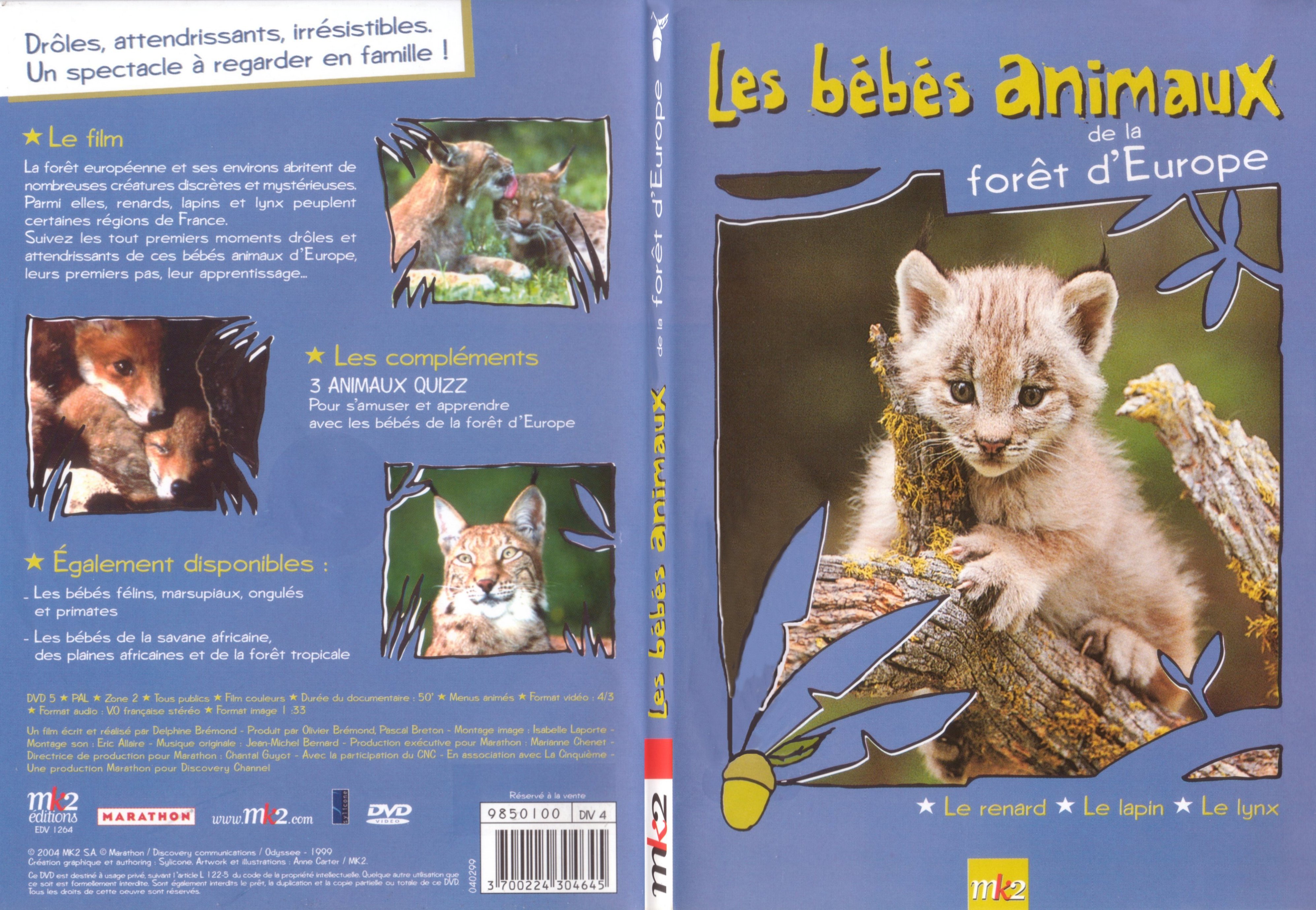 Jaquette DVD Les bebes animaux de la foret d Europe - SLIM