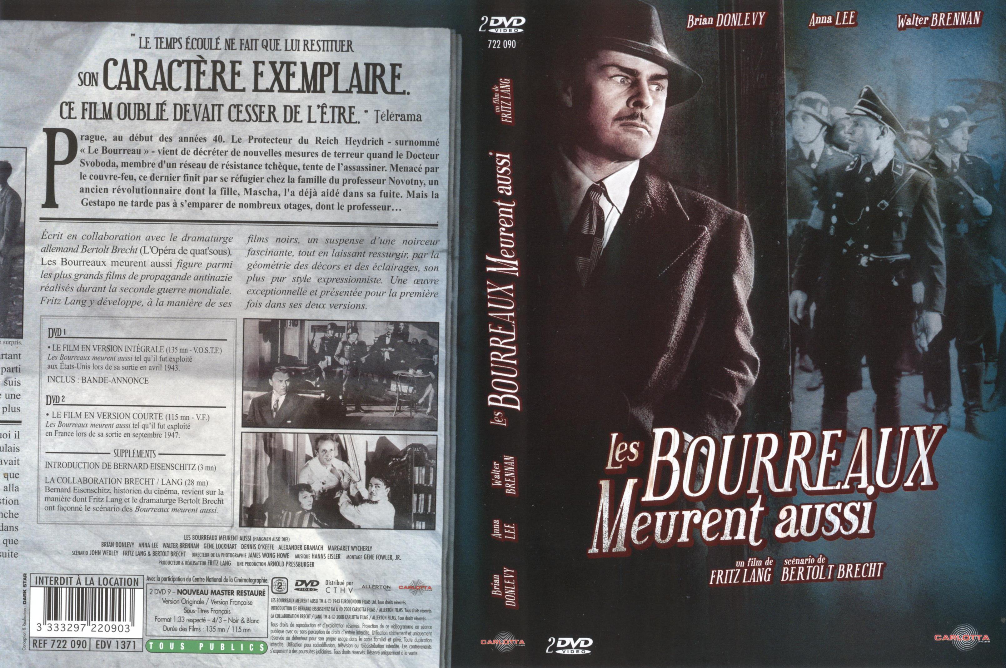 Jaquette DVD Les bourreaux meurent aussi v2