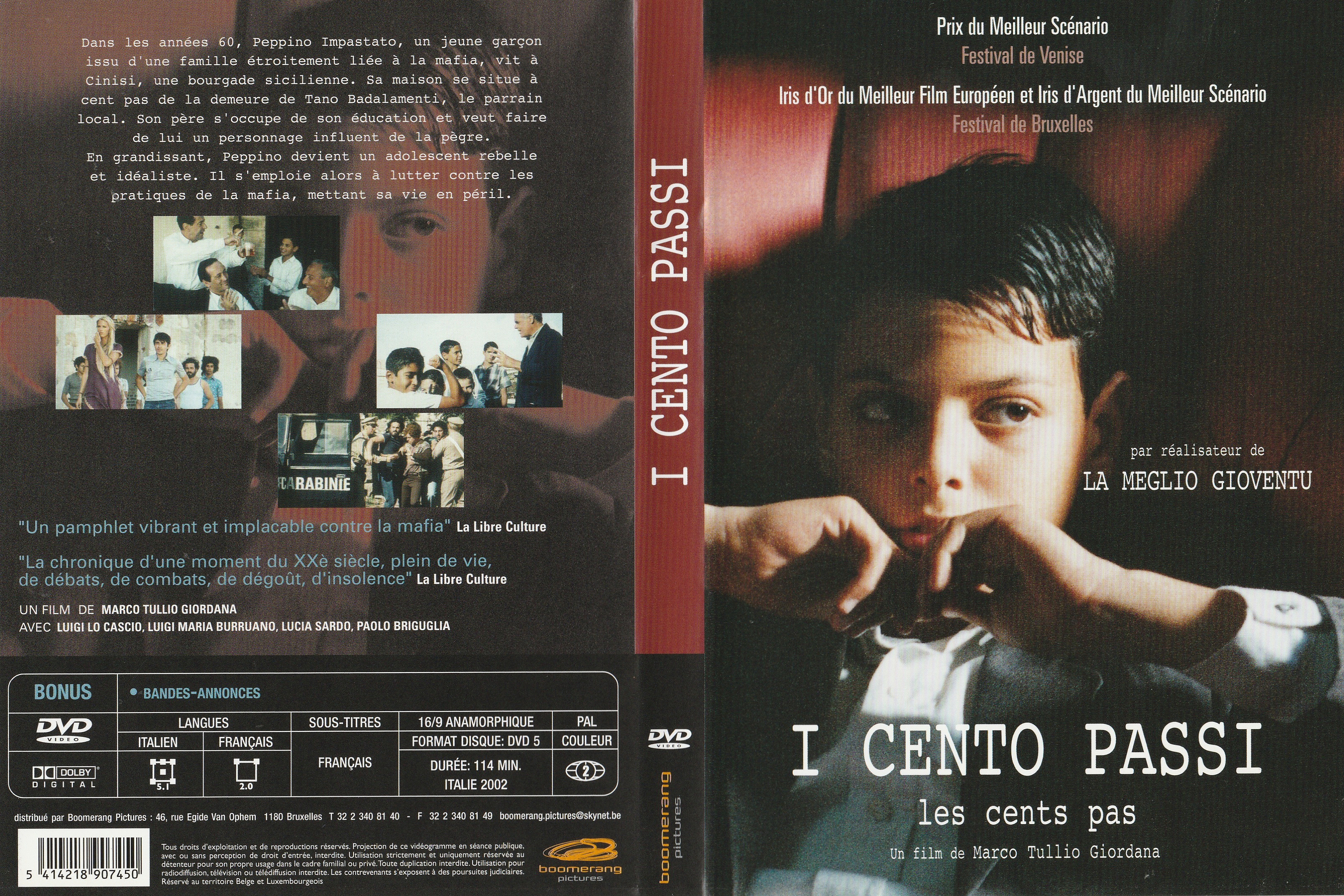 Jaquette DVD Les cent pas - I cento passi