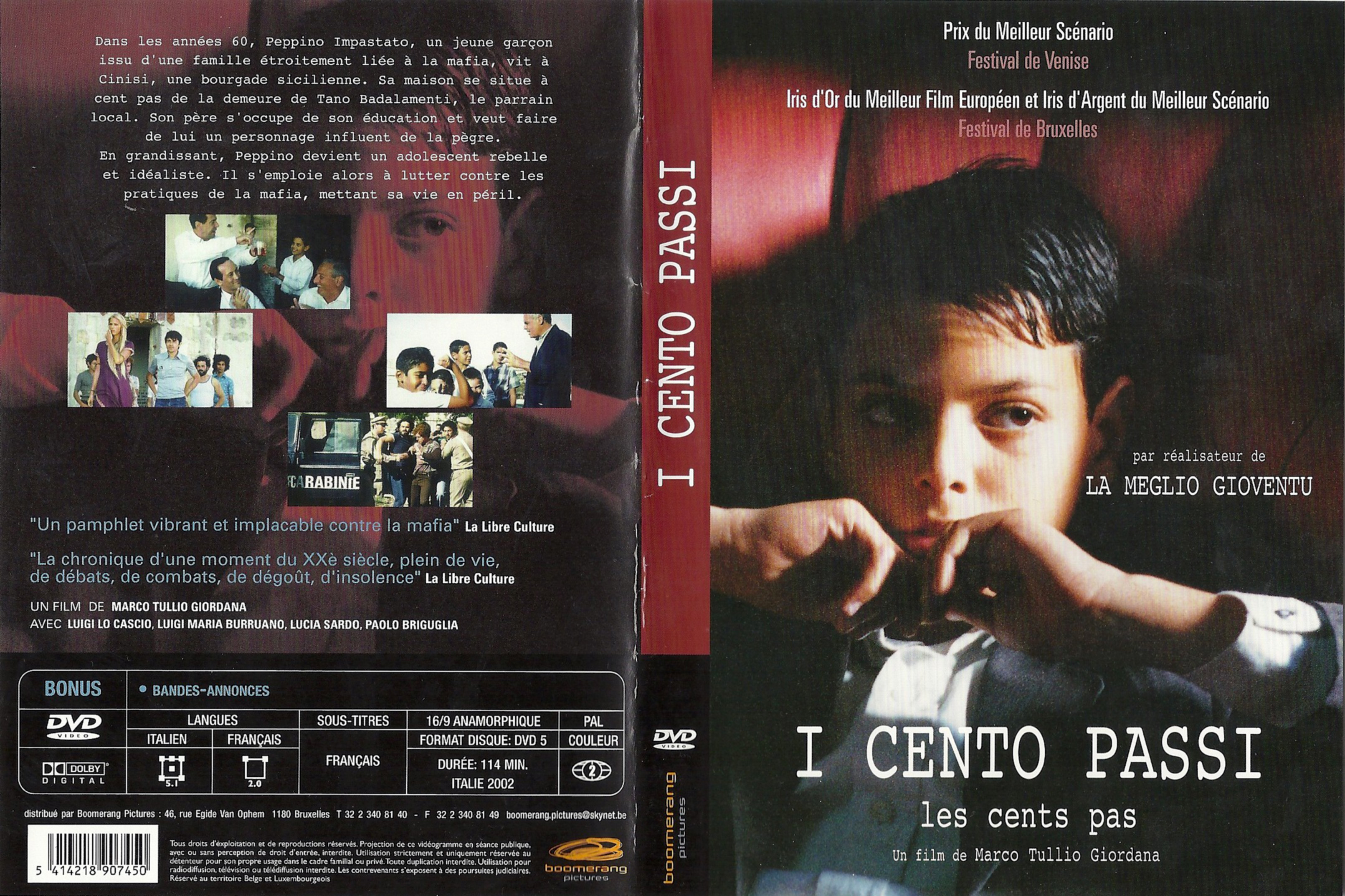 Jaquette DVD Les cents pas - I cento passi