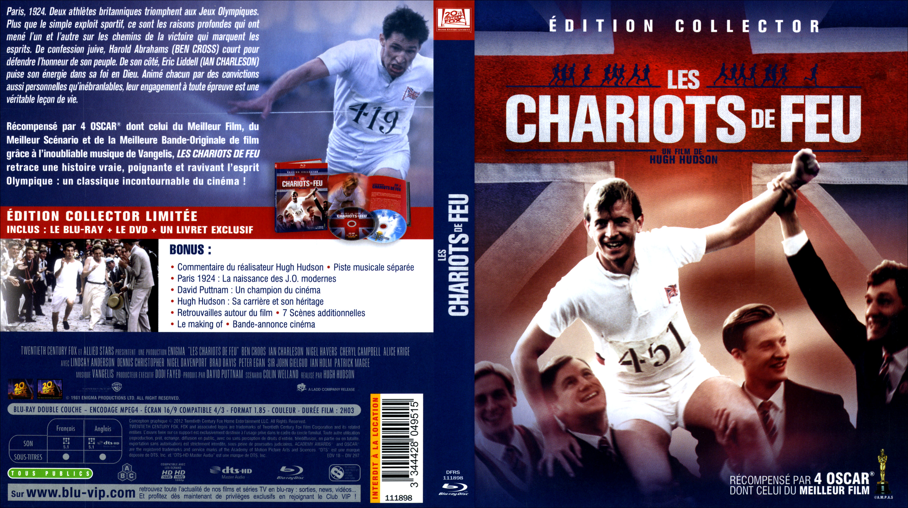 Jaquette DVD Les chariots de feu (BLU-RAY) v2