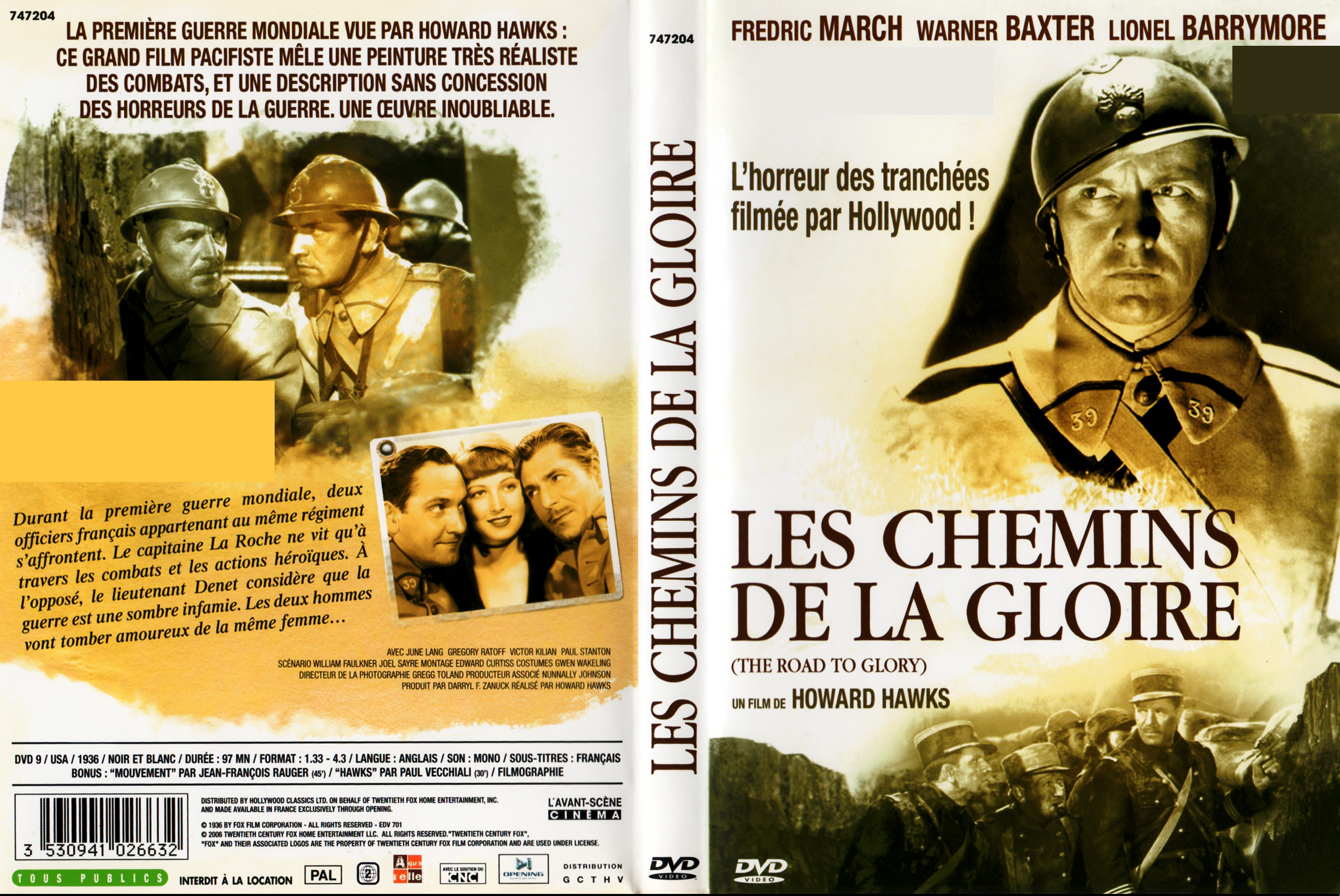 Jaquette DVD Les chemins de la gloire