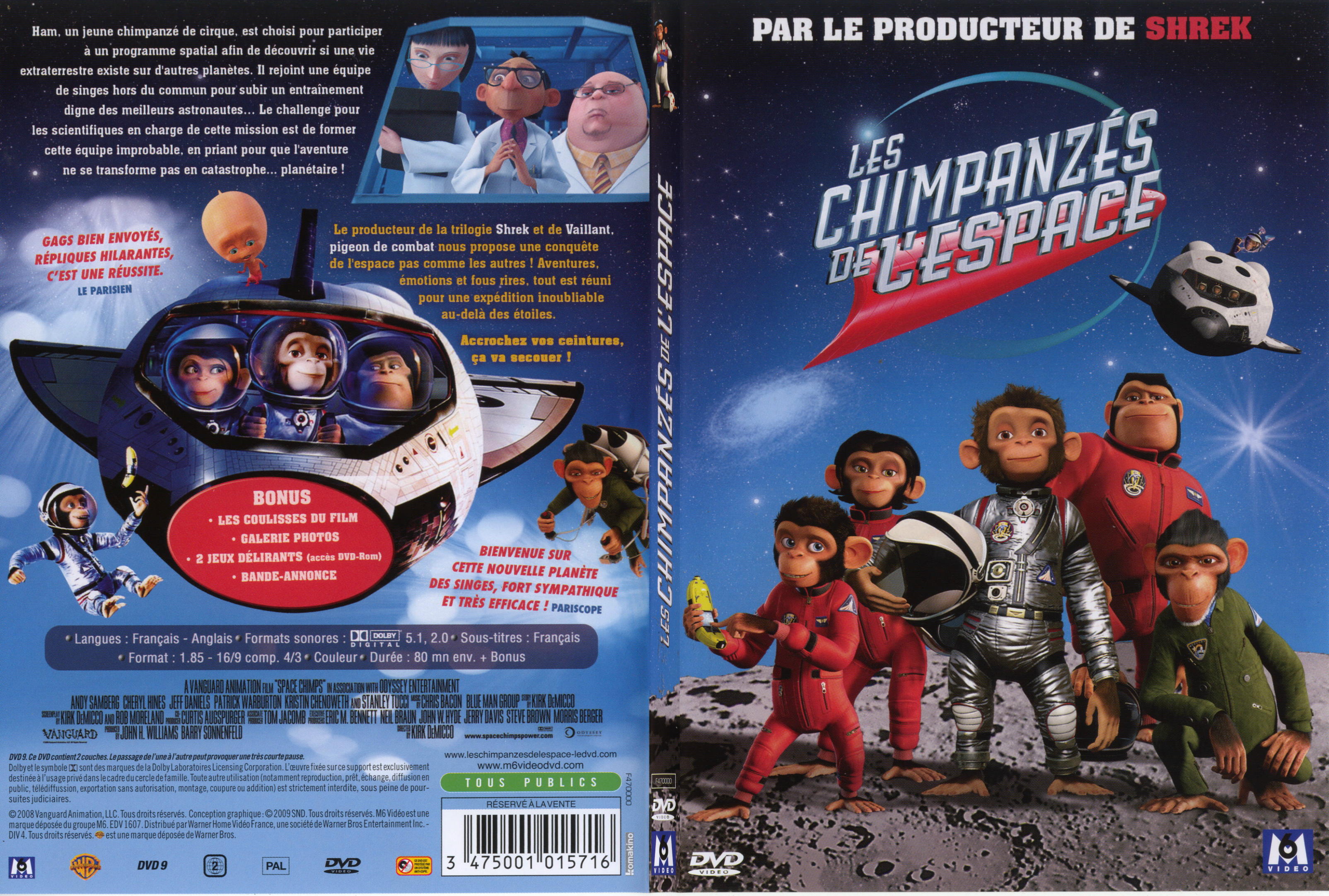 Jaquette DVD Les chimpanzes de l