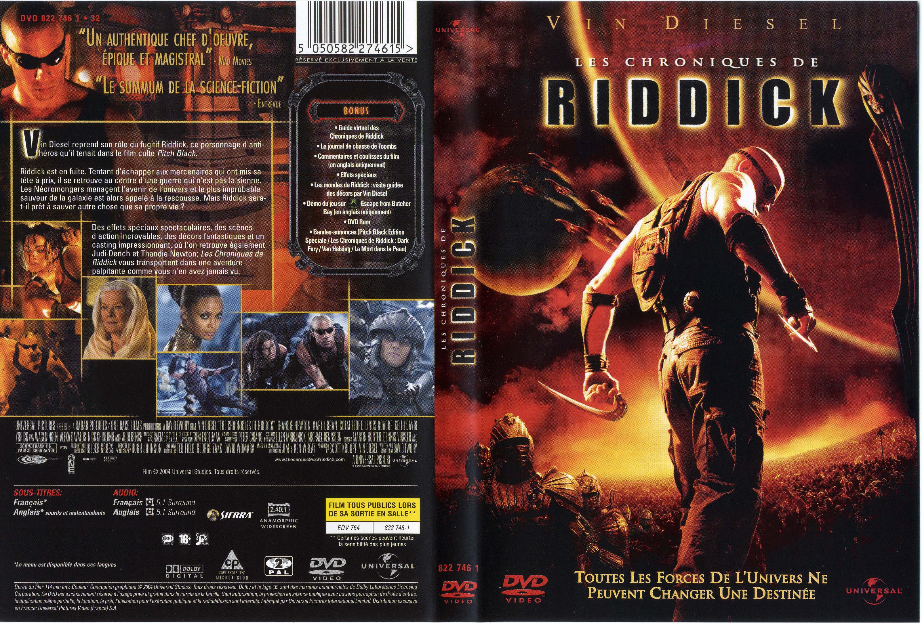 Jaquette DVD Les chroniques de riddick