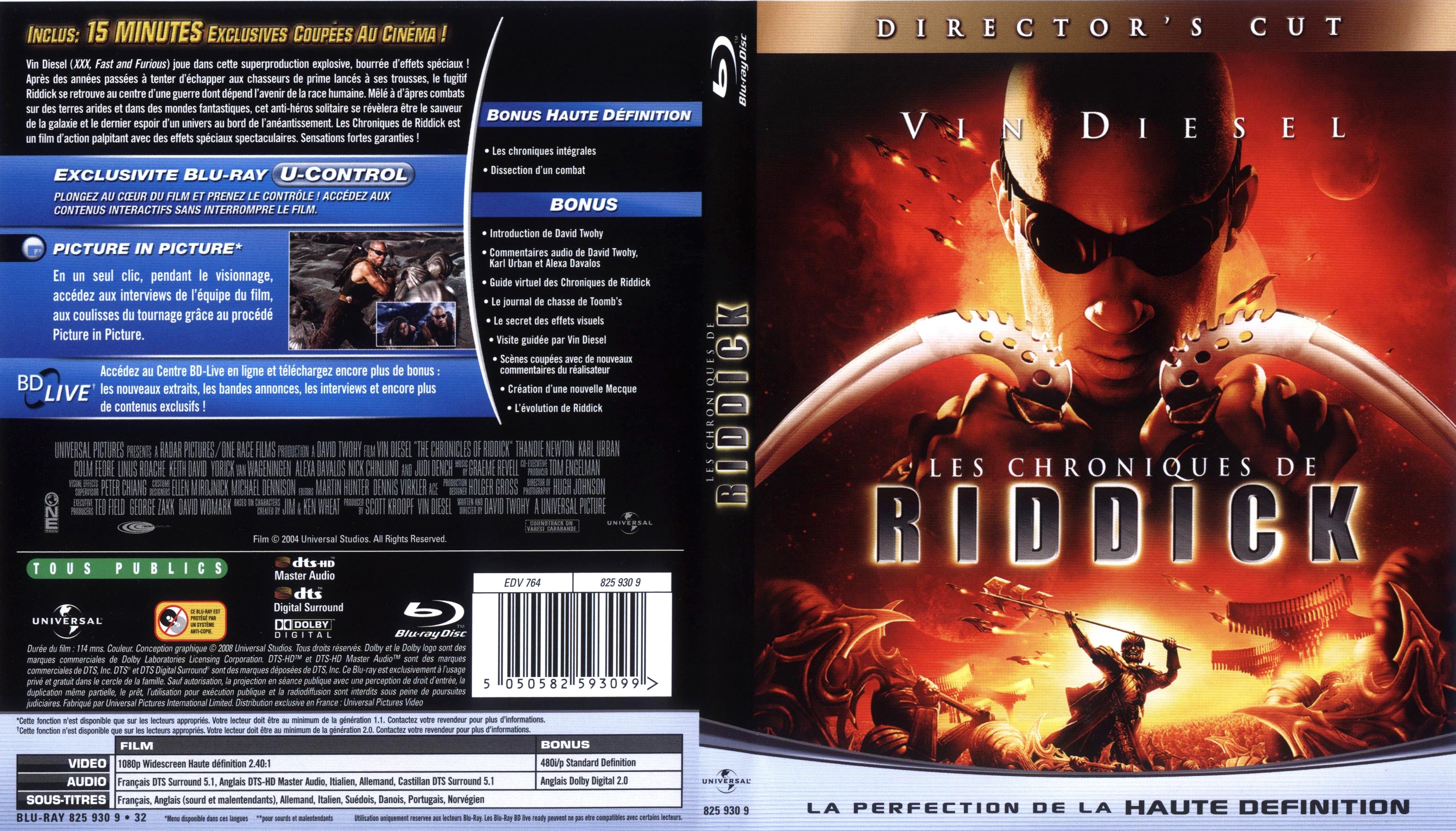 Jaquette DVD Les chroniques de riddick (BLU-RAY)
