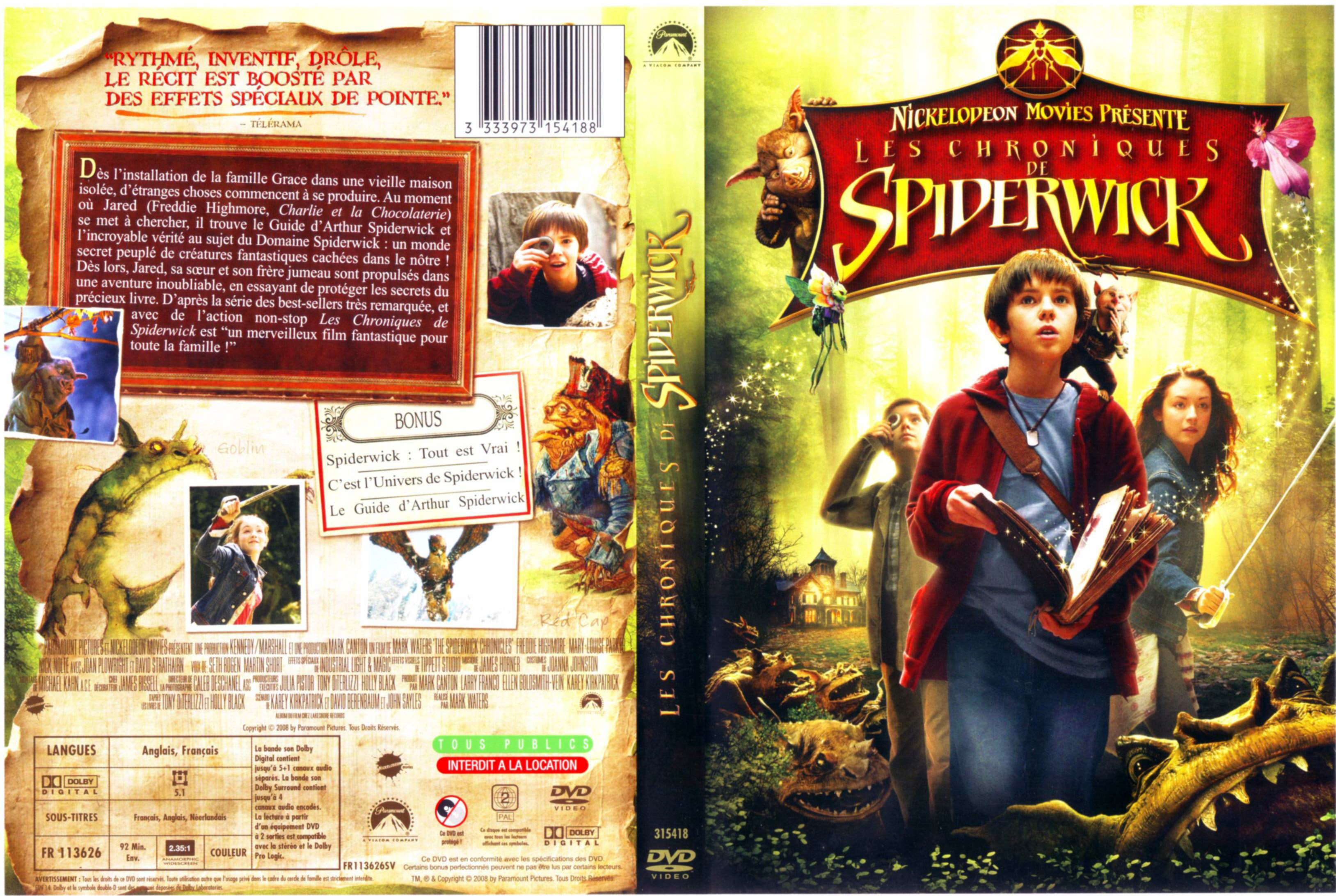 Jaquette DVD Les chroniques de spiderwick