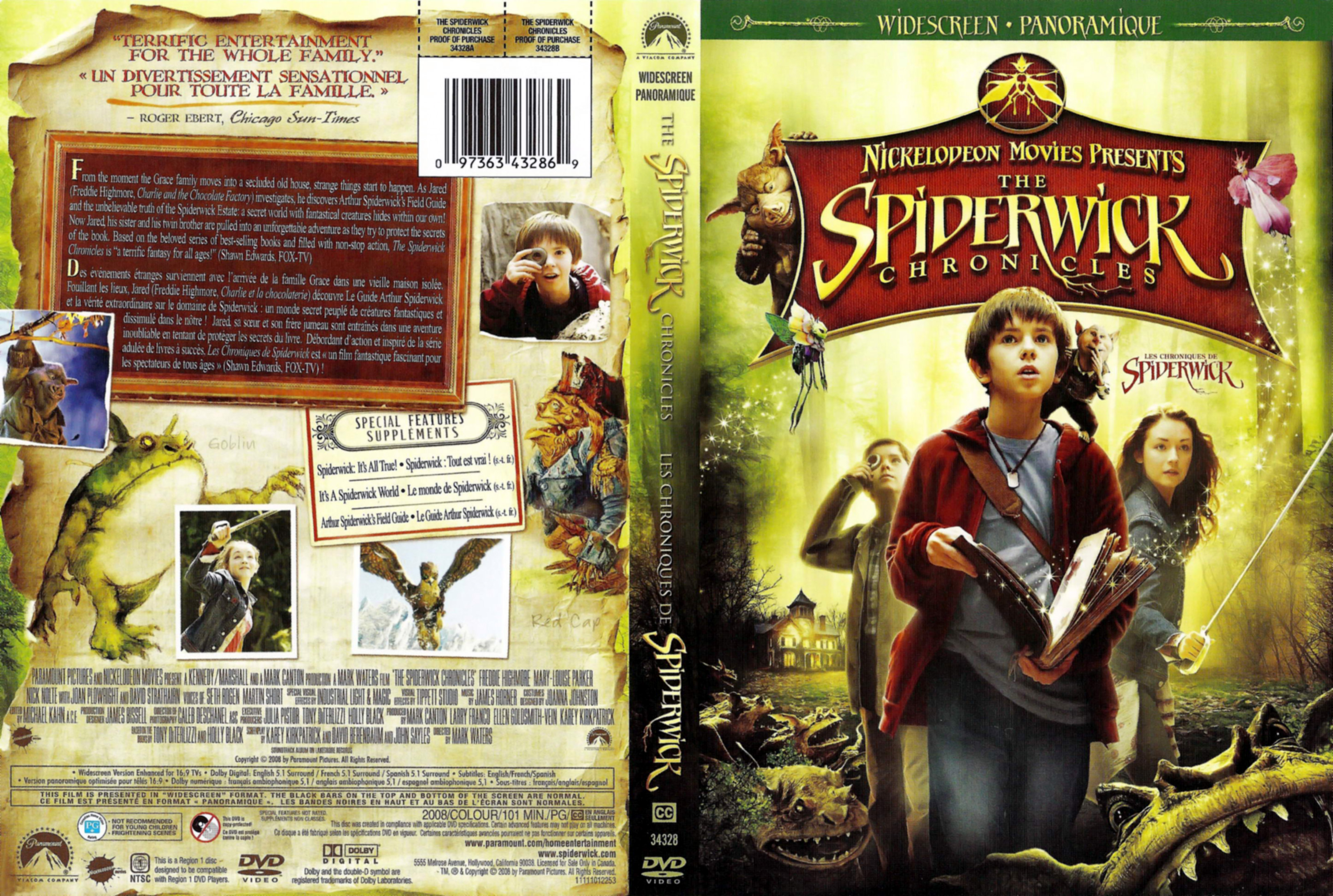 Jaquette DVD Les chroniques de spiderwick (Canadienne)