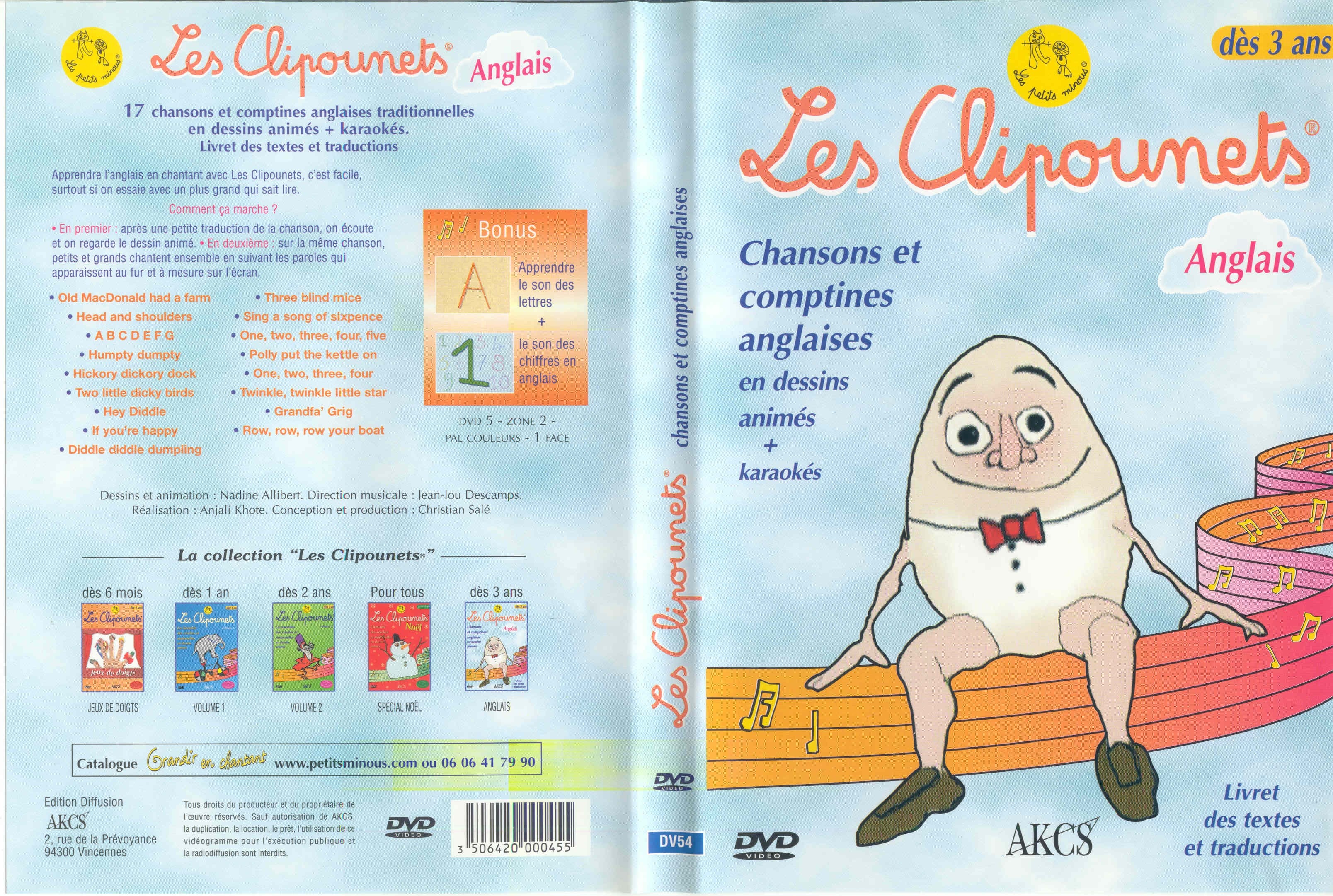 Jaquette DVD Les clipounets anglais