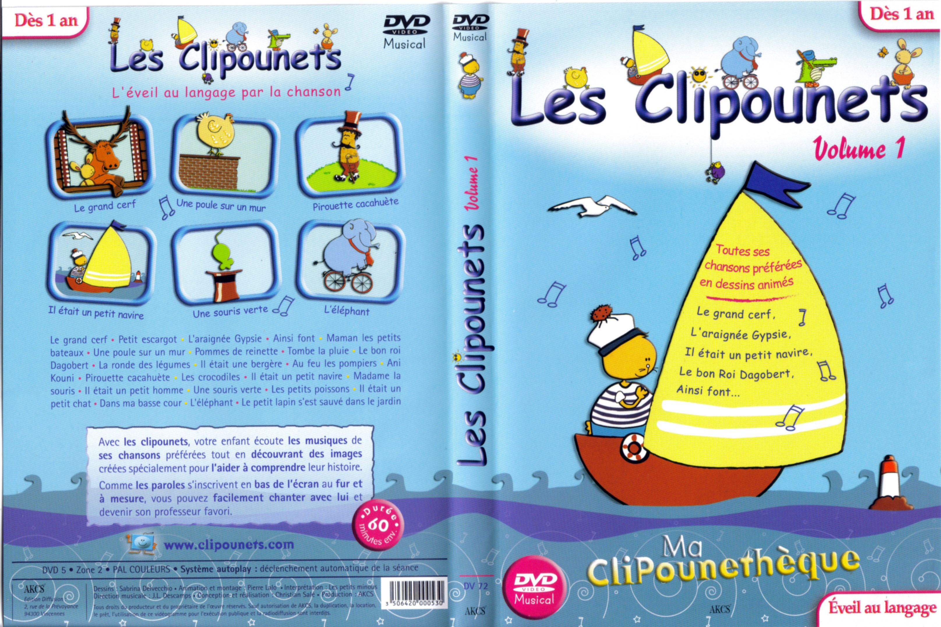 Jaquette DVD Les clipounets vol 1