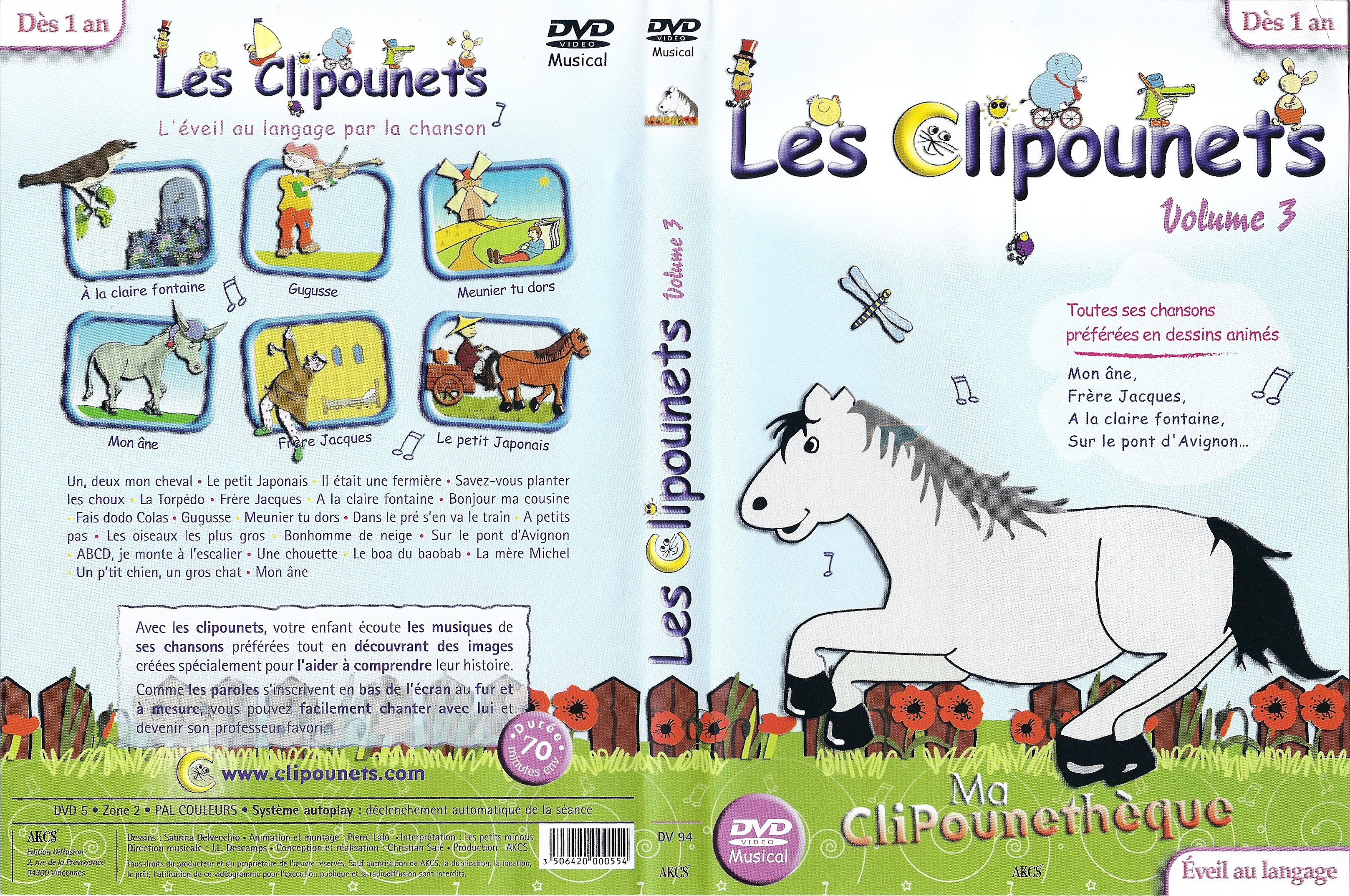 Jaquette DVD Les clipounets vol 3