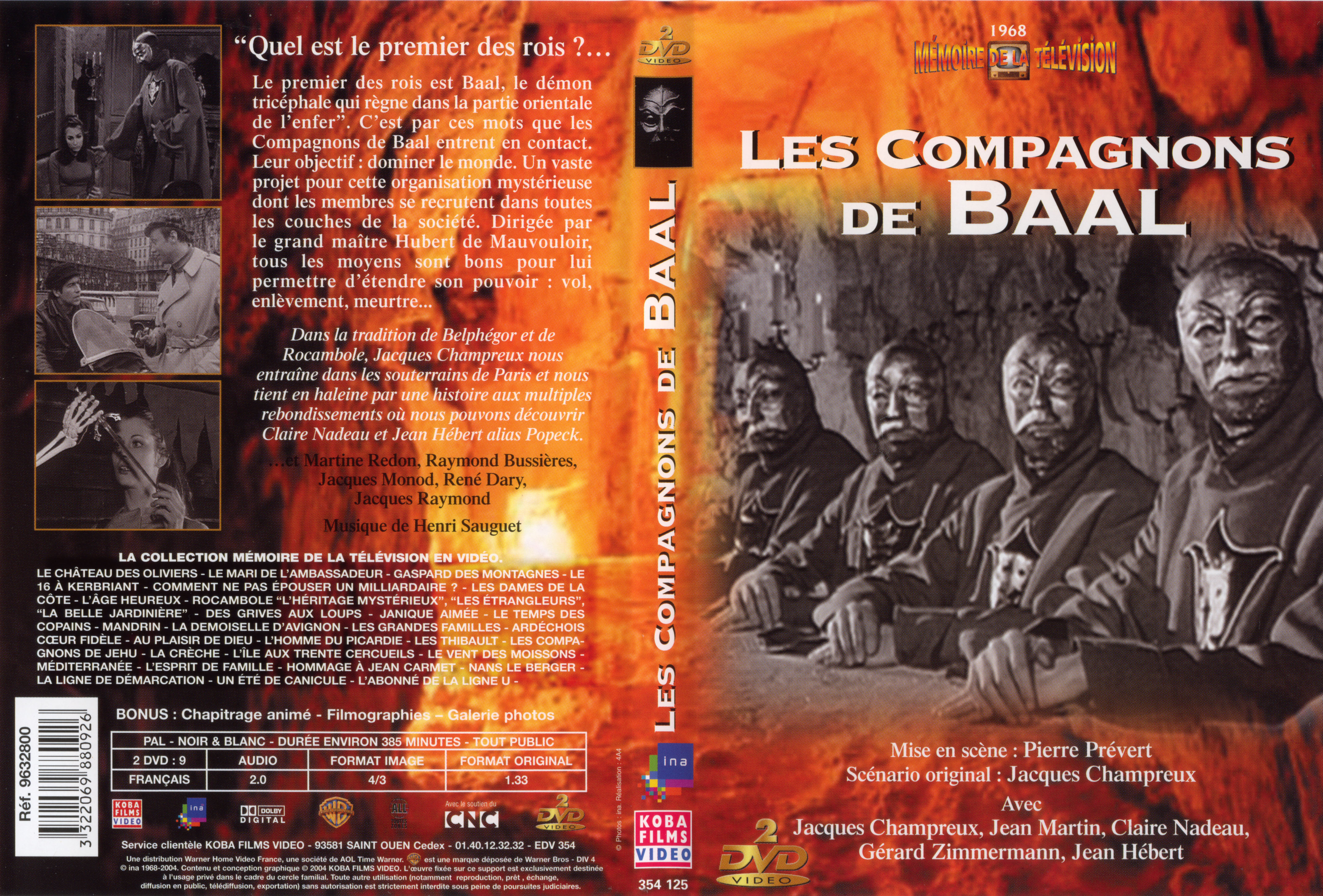 Jaquette DVD Les compagnons de Baal