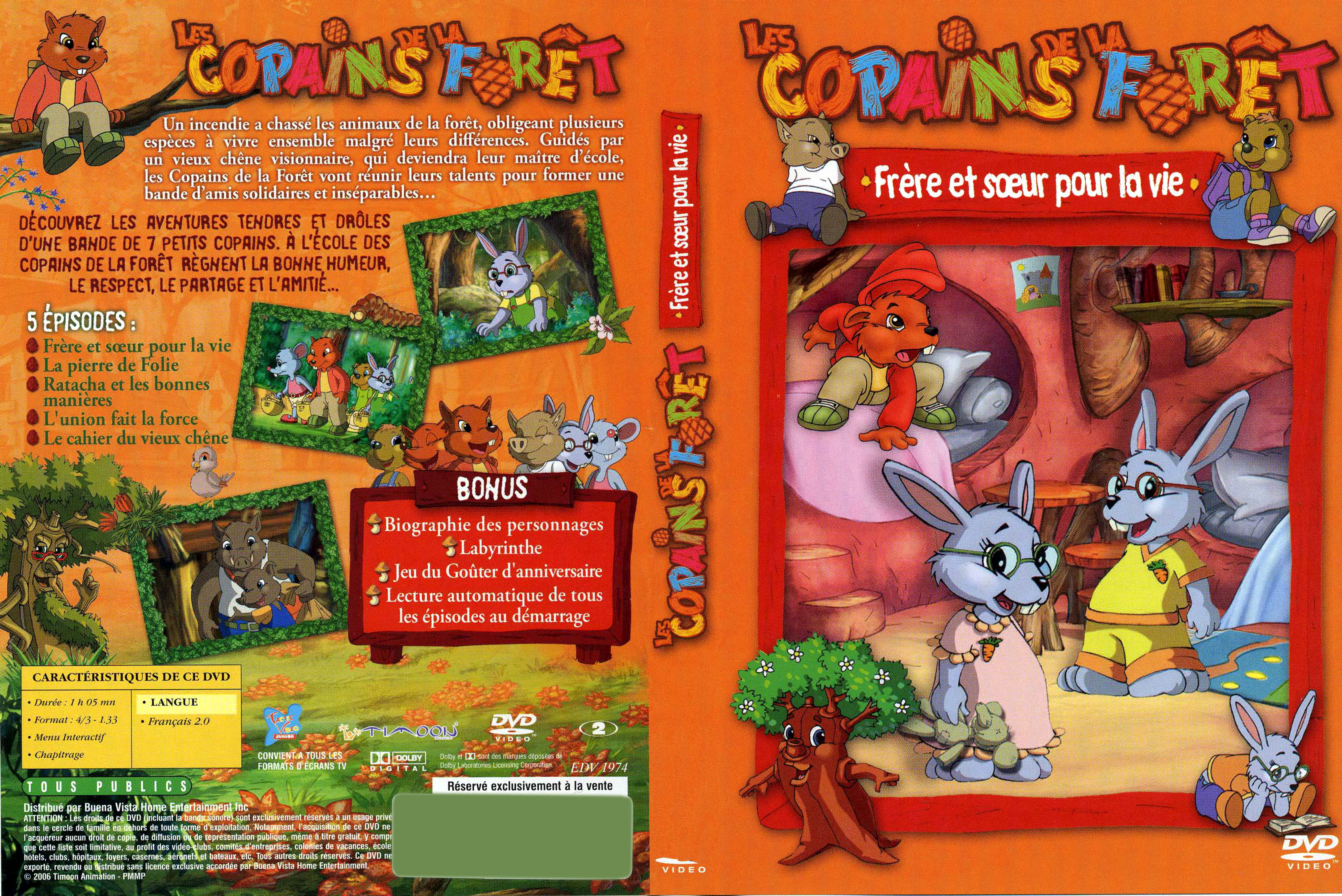 Jaquette DVD Les copains de la fort - frre et soeur pour la vie