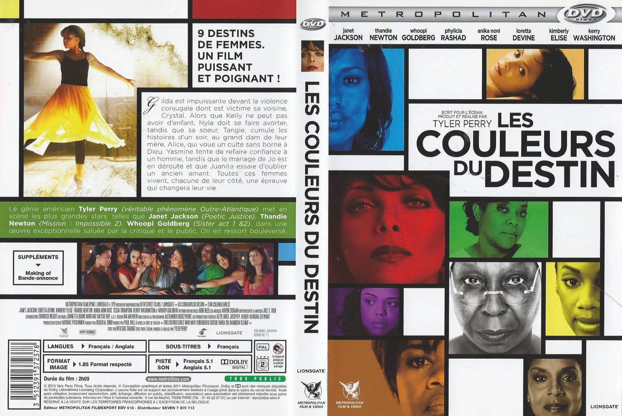 Jaquette DVD Les couleurs du destin