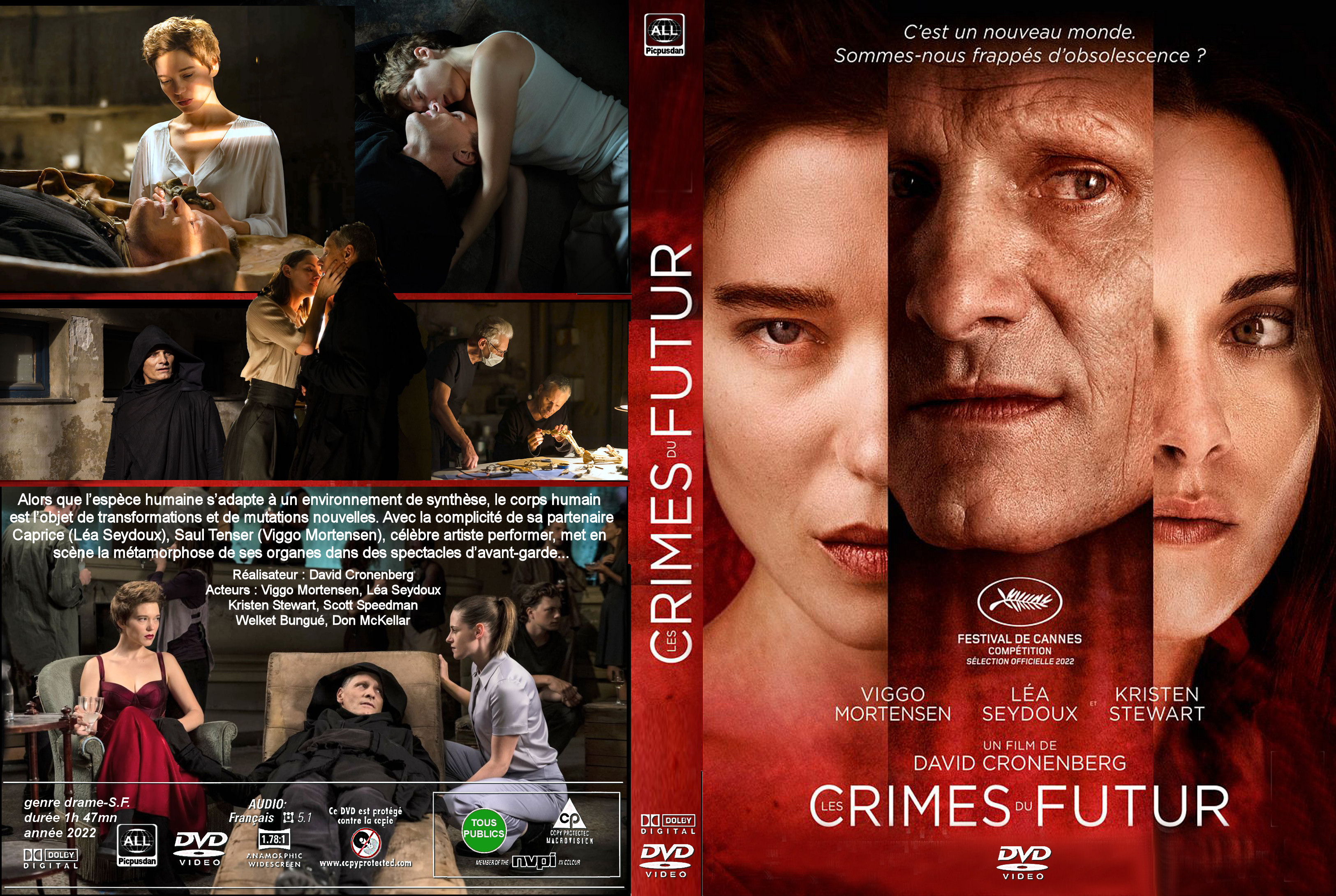 Jaquette DVD Les crimes du futur custom