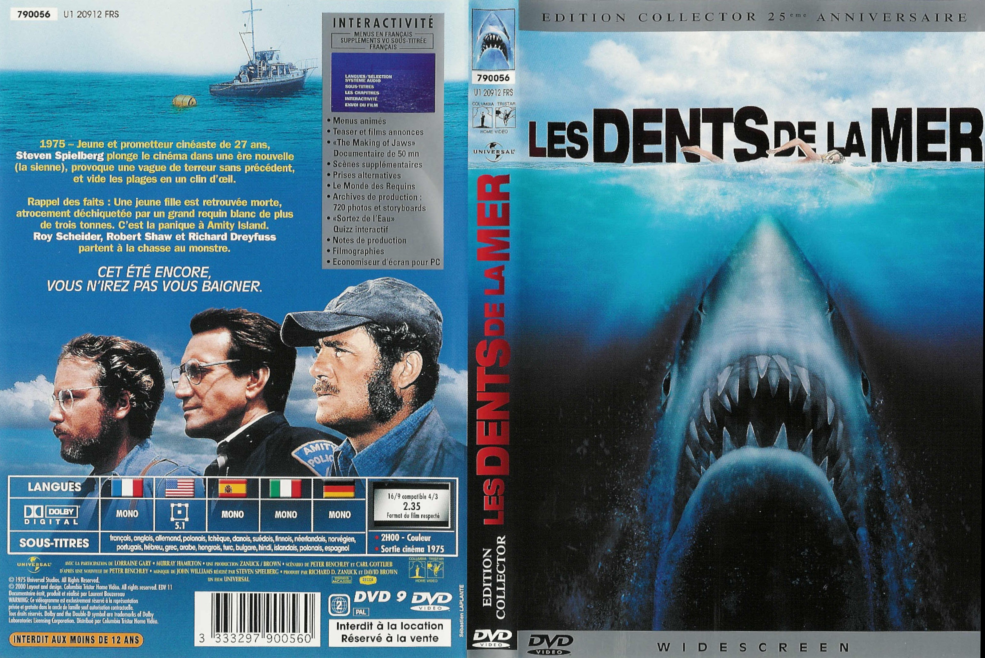 Jaquette DVD Les dents de la mer