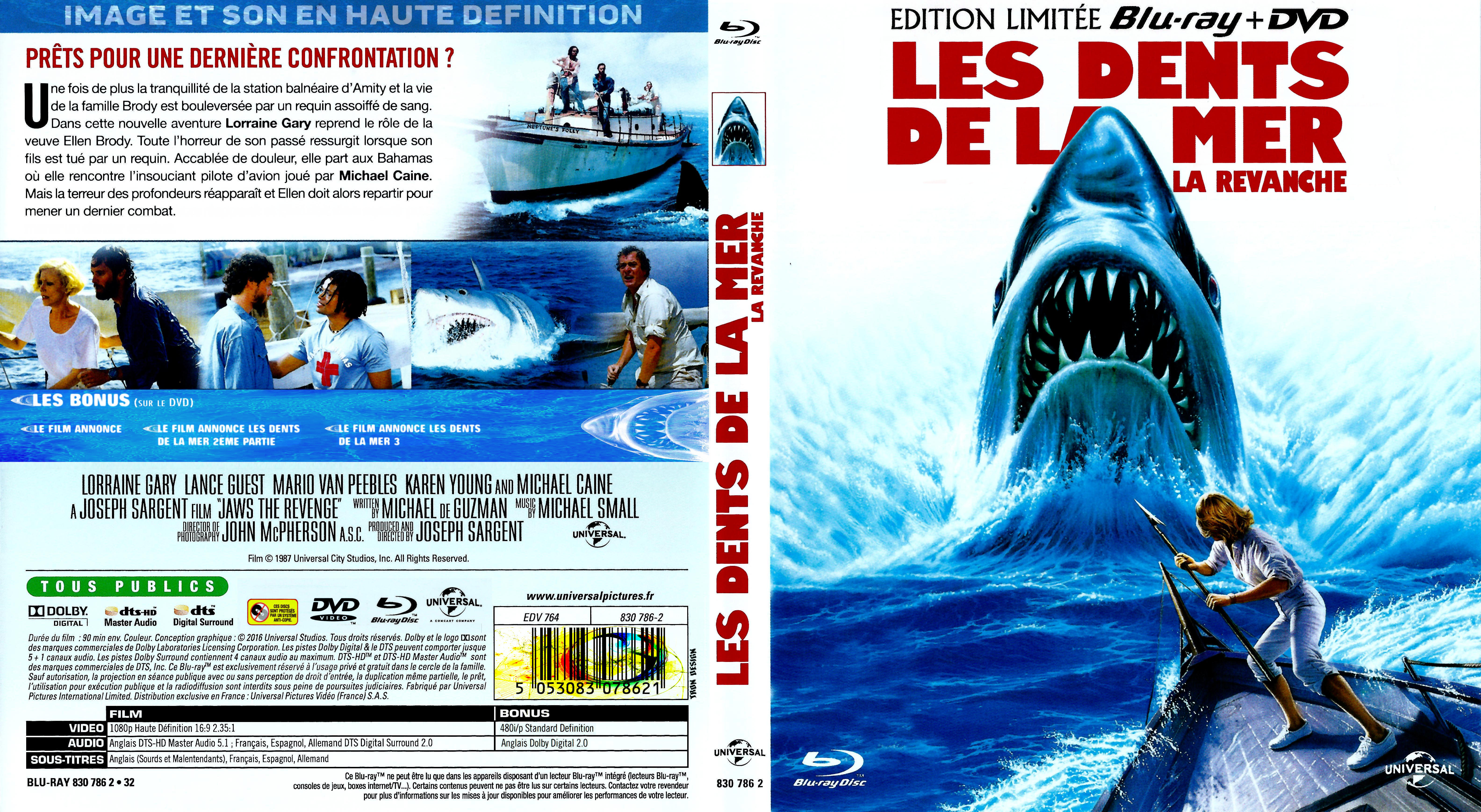 Jaquette DVD Les dents de la mer 4 custom (BLU-RAY)