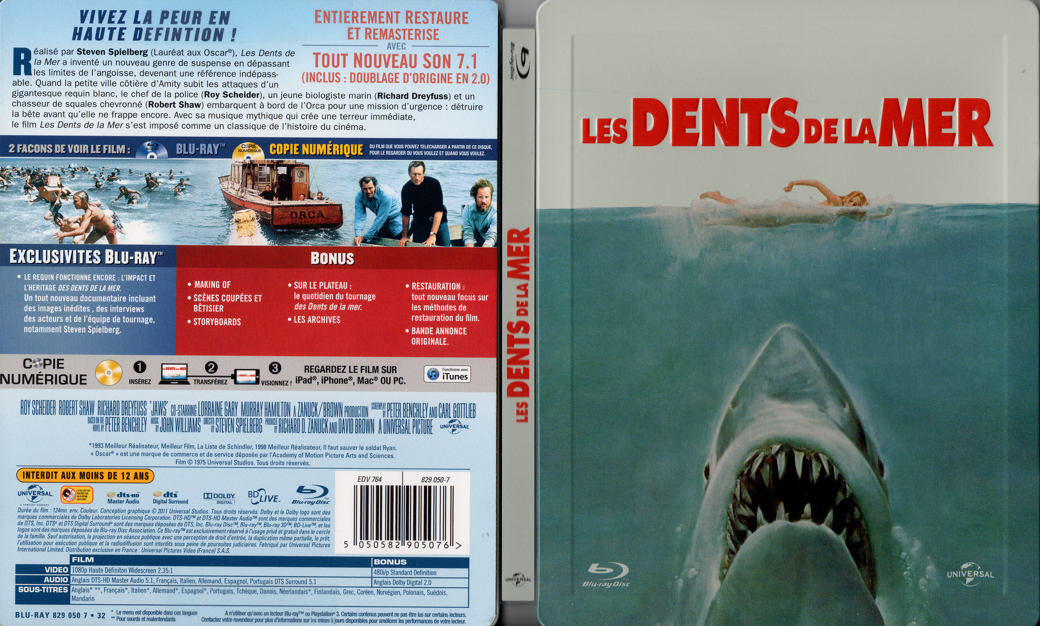 Jaquette DVD Les dents de la mer (BLU-RAY)