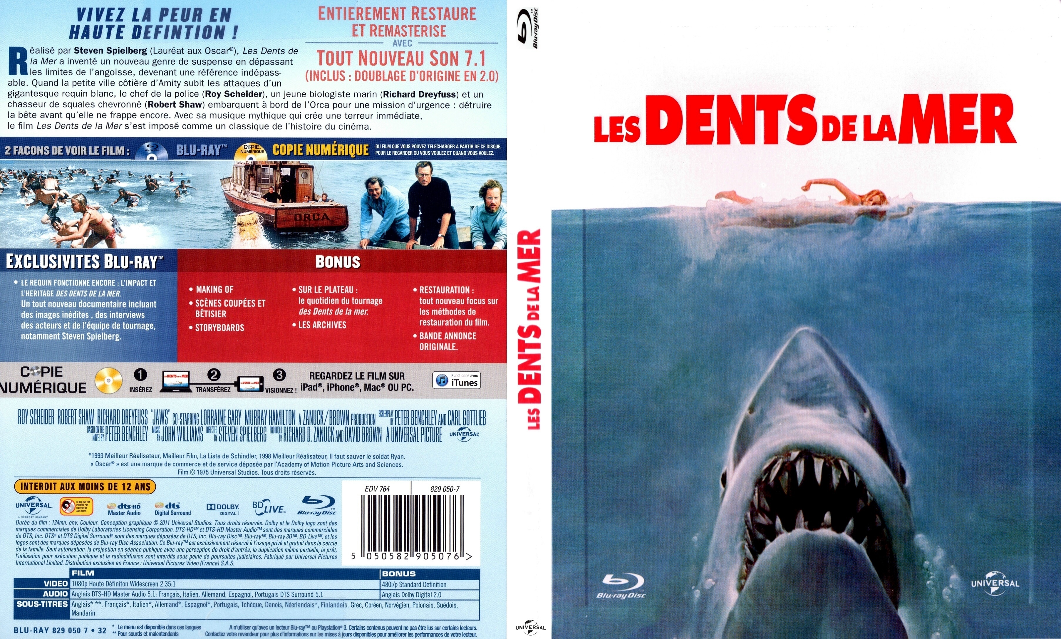 Jaquette DVD Les dents de la mer (BLU-RAY) v2