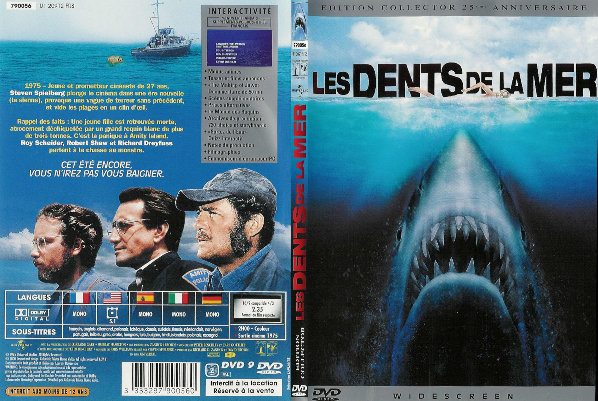 Jaquette DVD Les dents de la mer - SLIM
