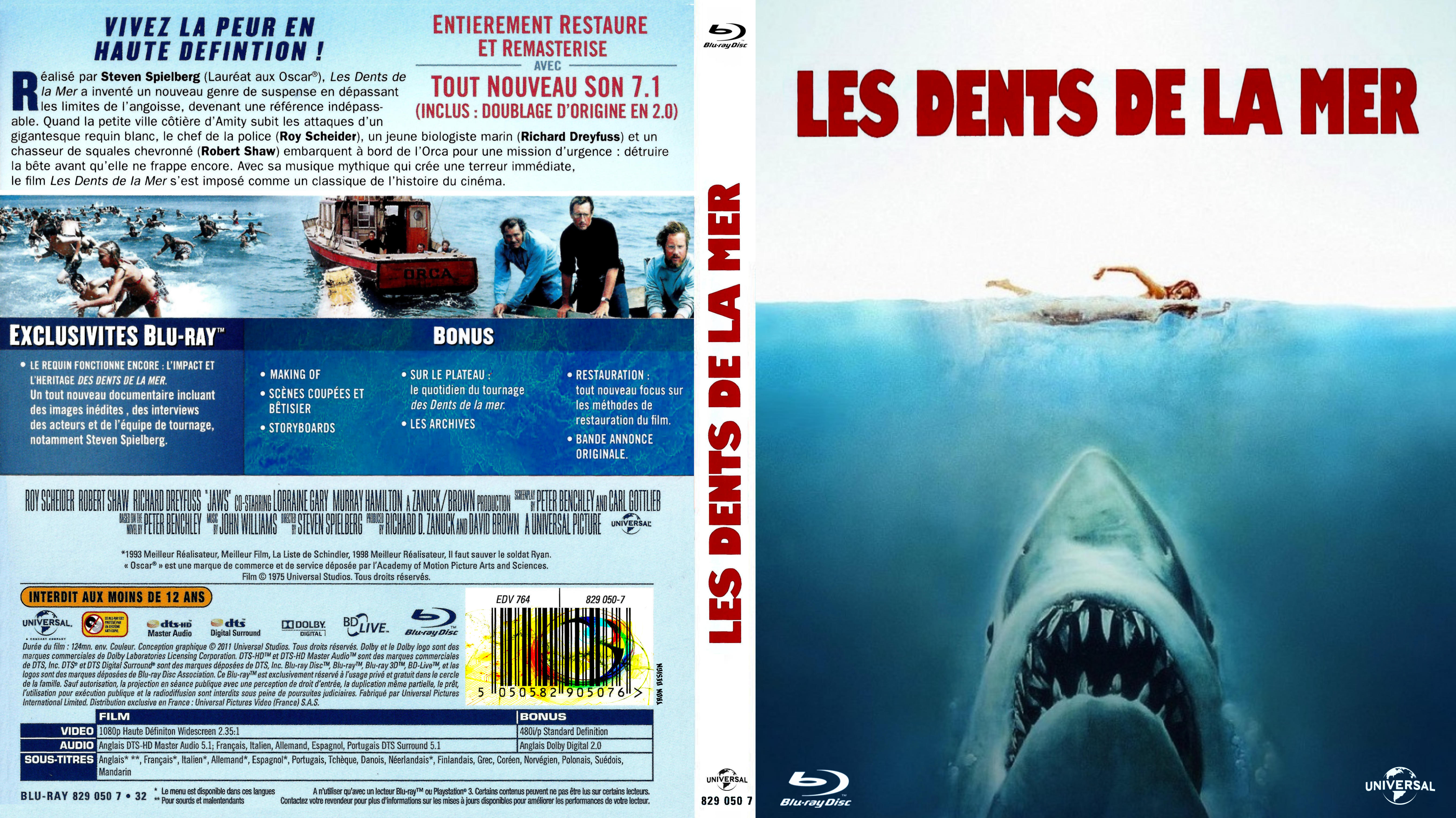 Jaquette DVD Les dents de la mer custom (BLU-RAY)