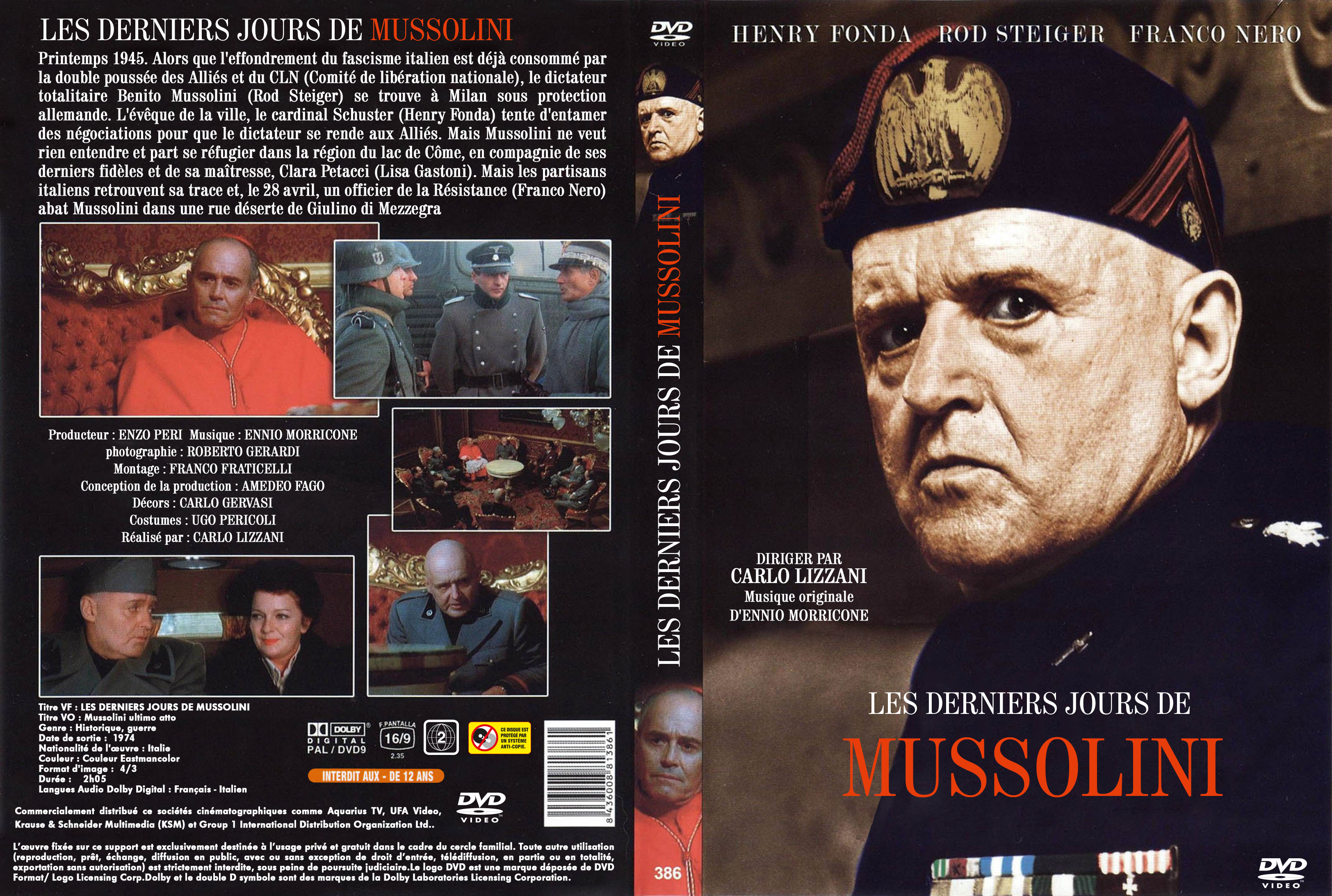Jaquette DVD Les derniers jours de Mussolini custom