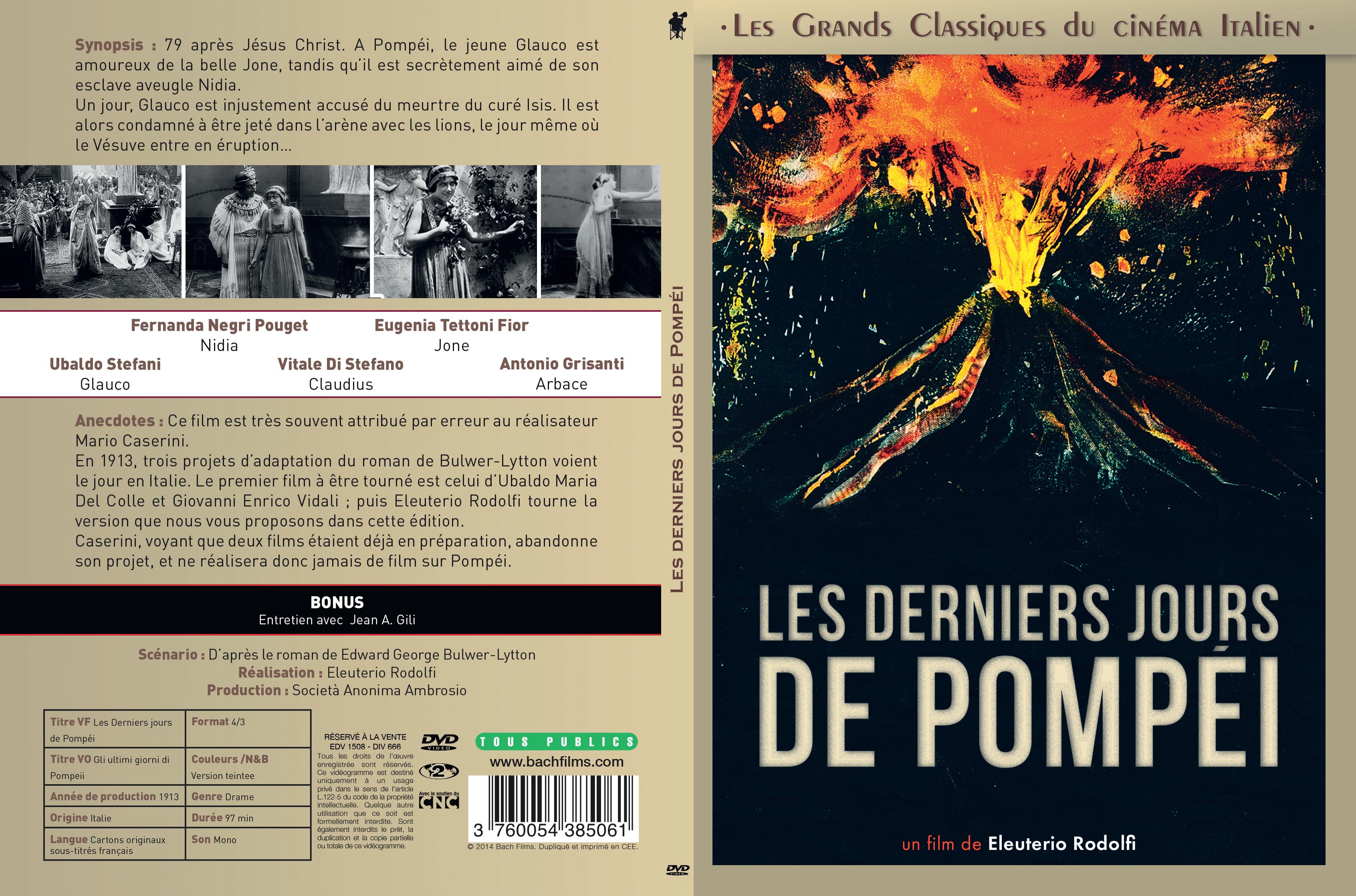 Jaquette DVD Les derniers jours de Pompei (1913)