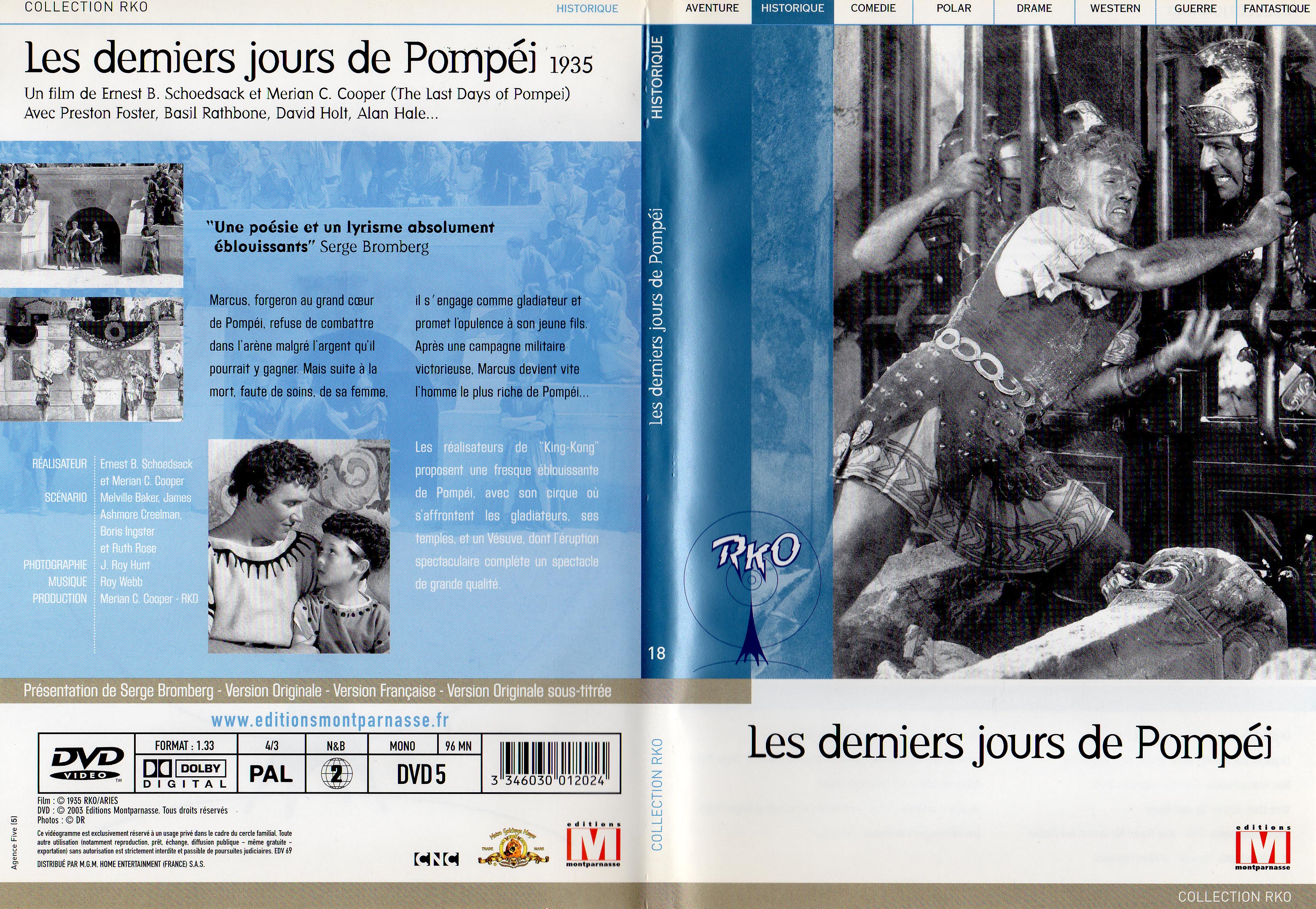 Jaquette DVD Les derniers jours de Pompei (1935)
