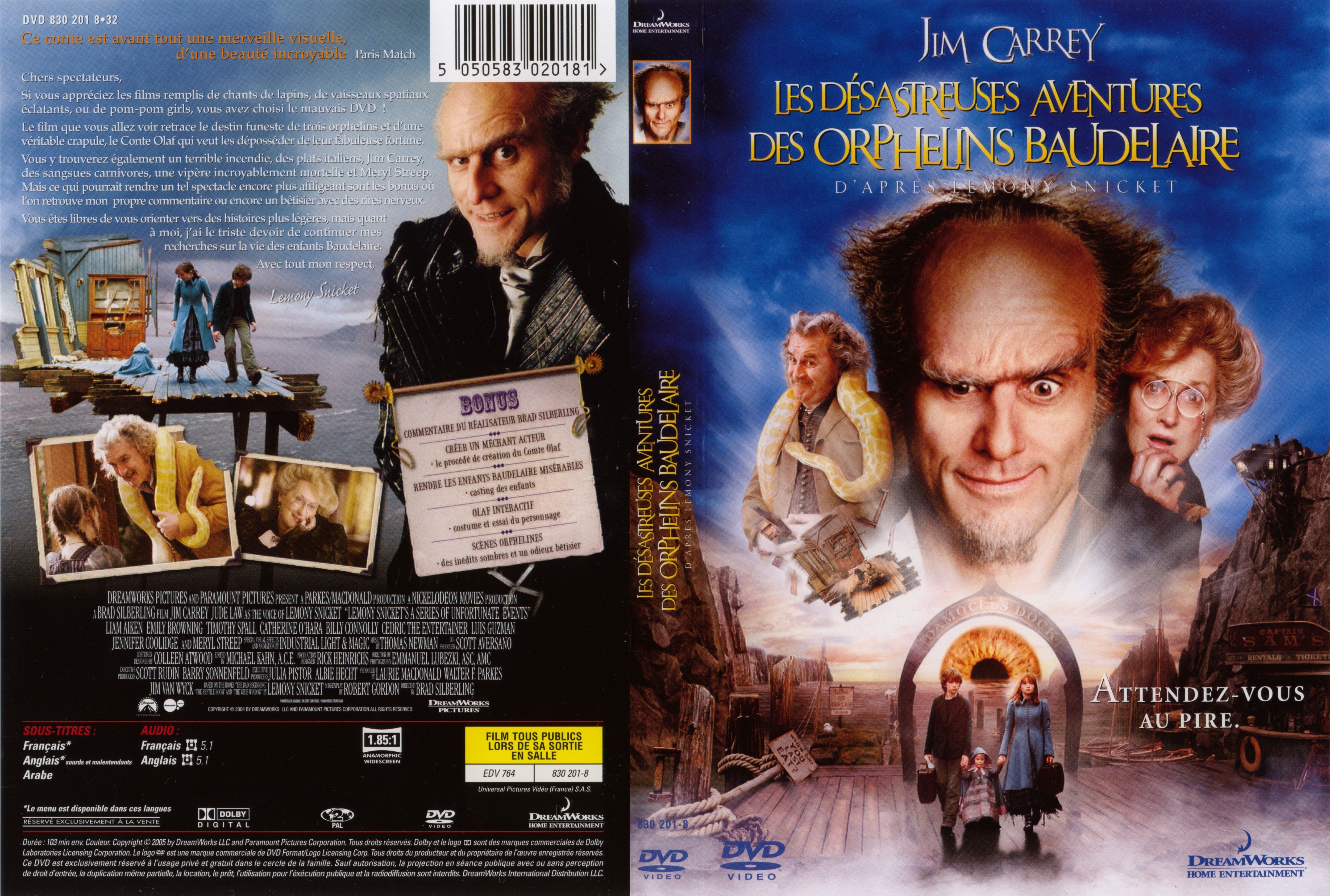 Jaquette DVD Les dsastreuses aventures des orphelins baudelaire v2