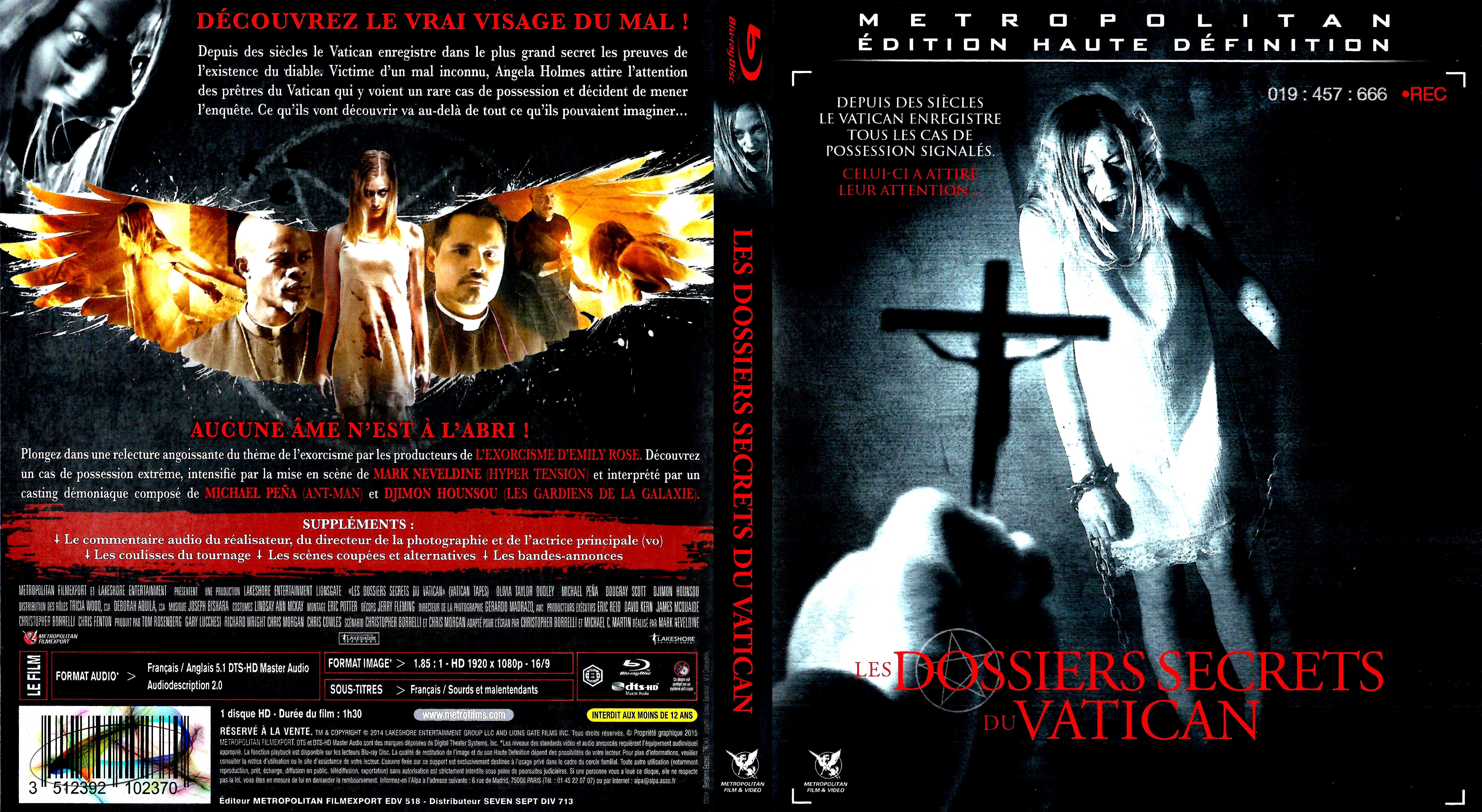 Jaquette DVD Les dossiers secrets du vatican (BLU-RAY)